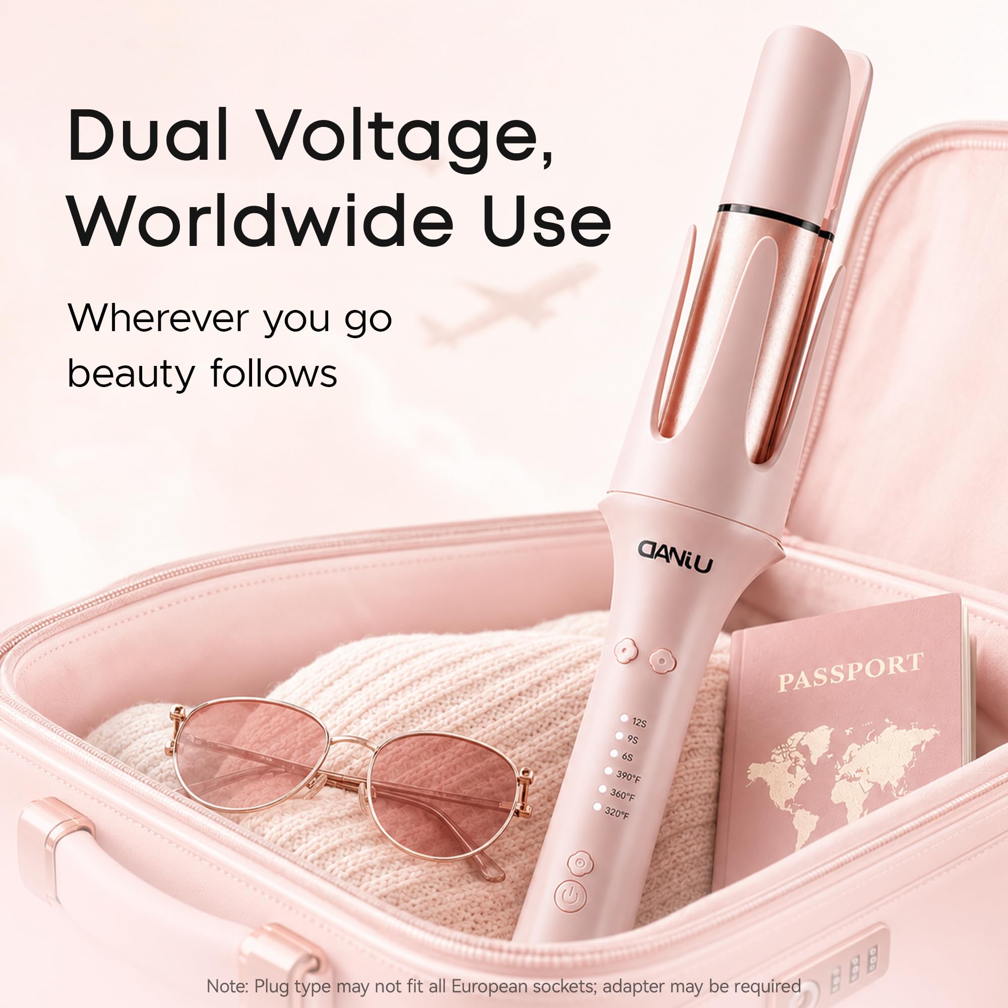 danju styler beside ruler showing compact size and portability