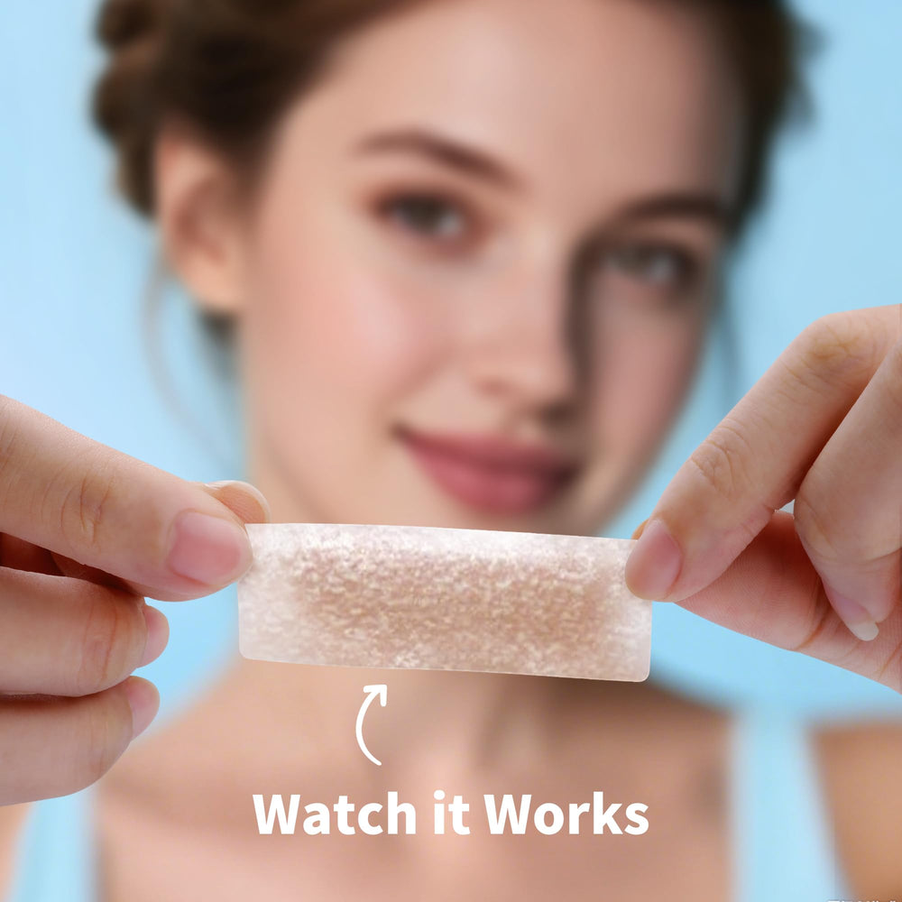 Daolyo patch visible overnight on cheek with pillow to show durability during sleep
