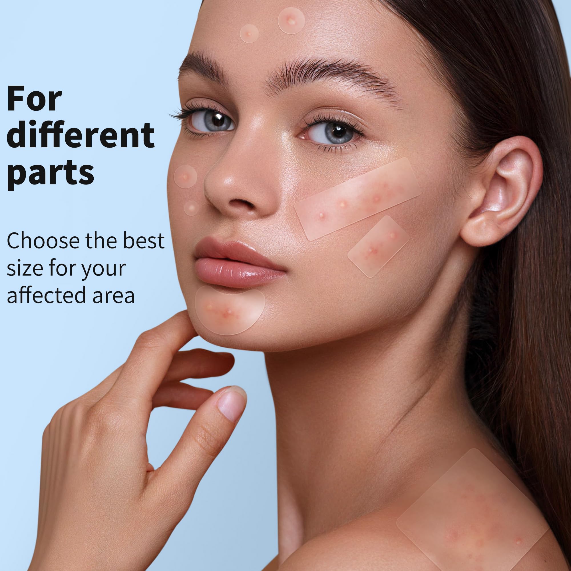 Daolyo patch applied to facial skin demonstrating secure adhesion and discreet coverage