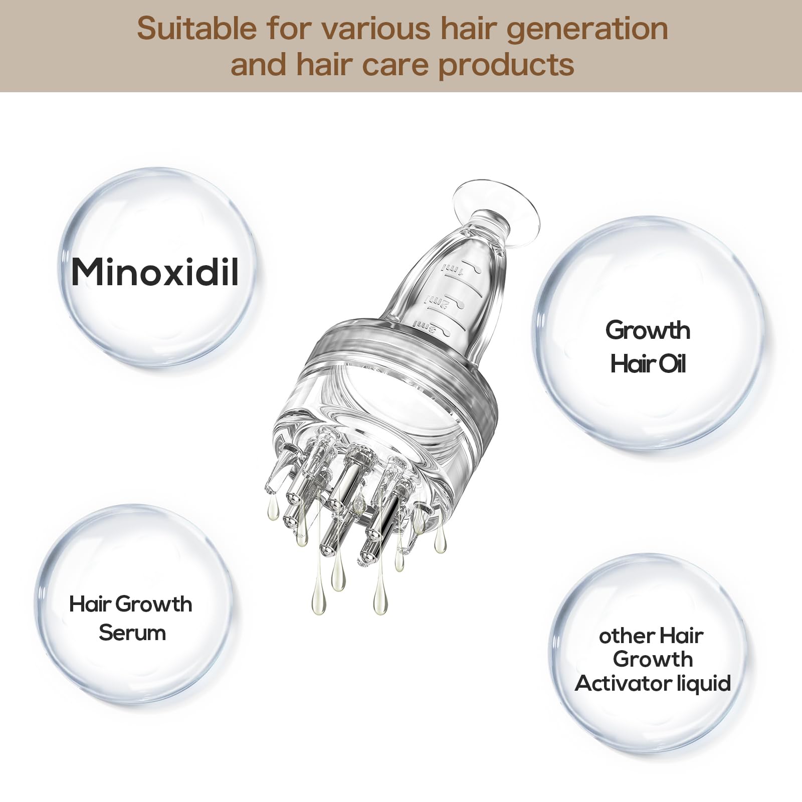 DAPENG close-up of two-layer ball teeth massager, gentle scalp contact benefit