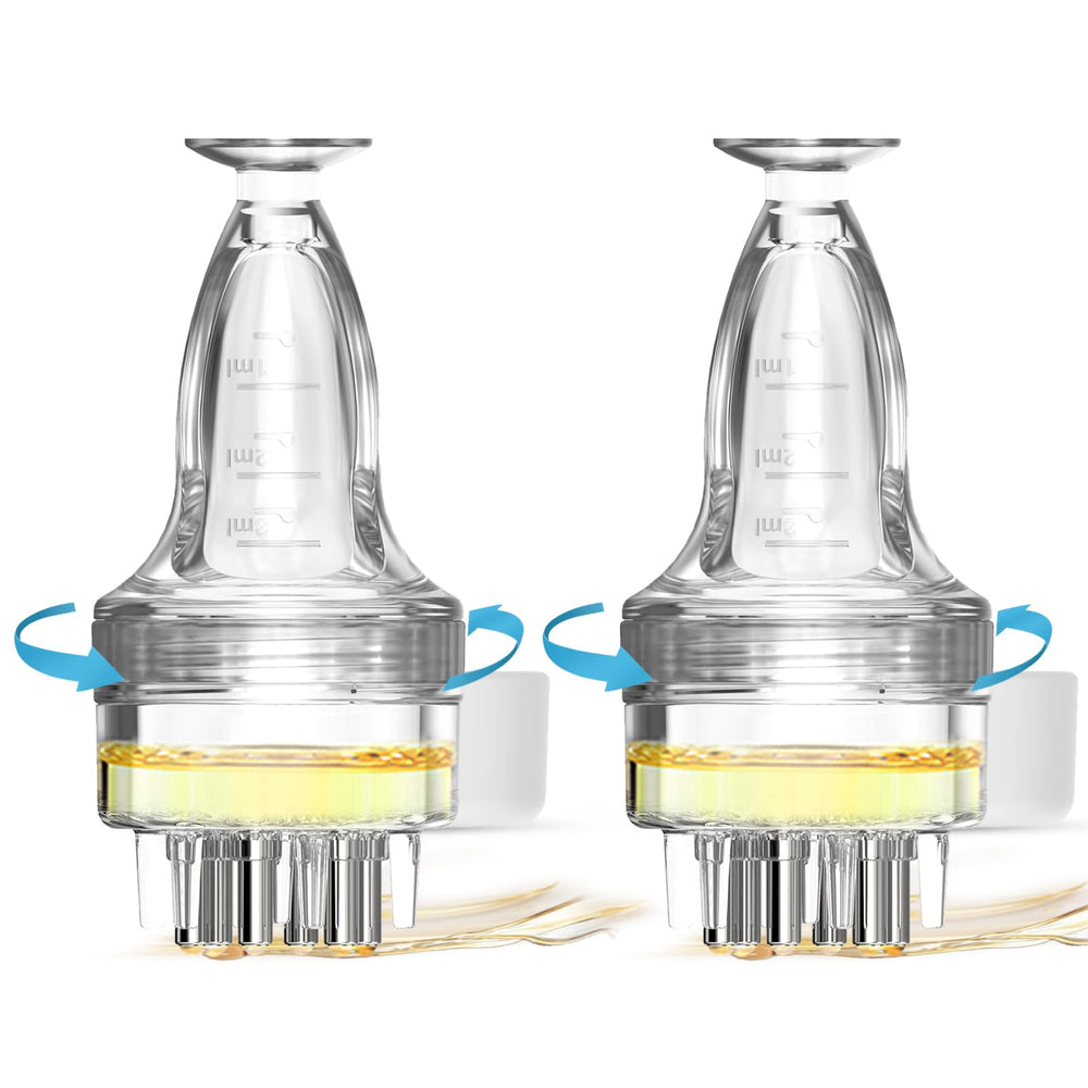 DAPENG applicator front view showing transparent body and cap, precise dosing benefit