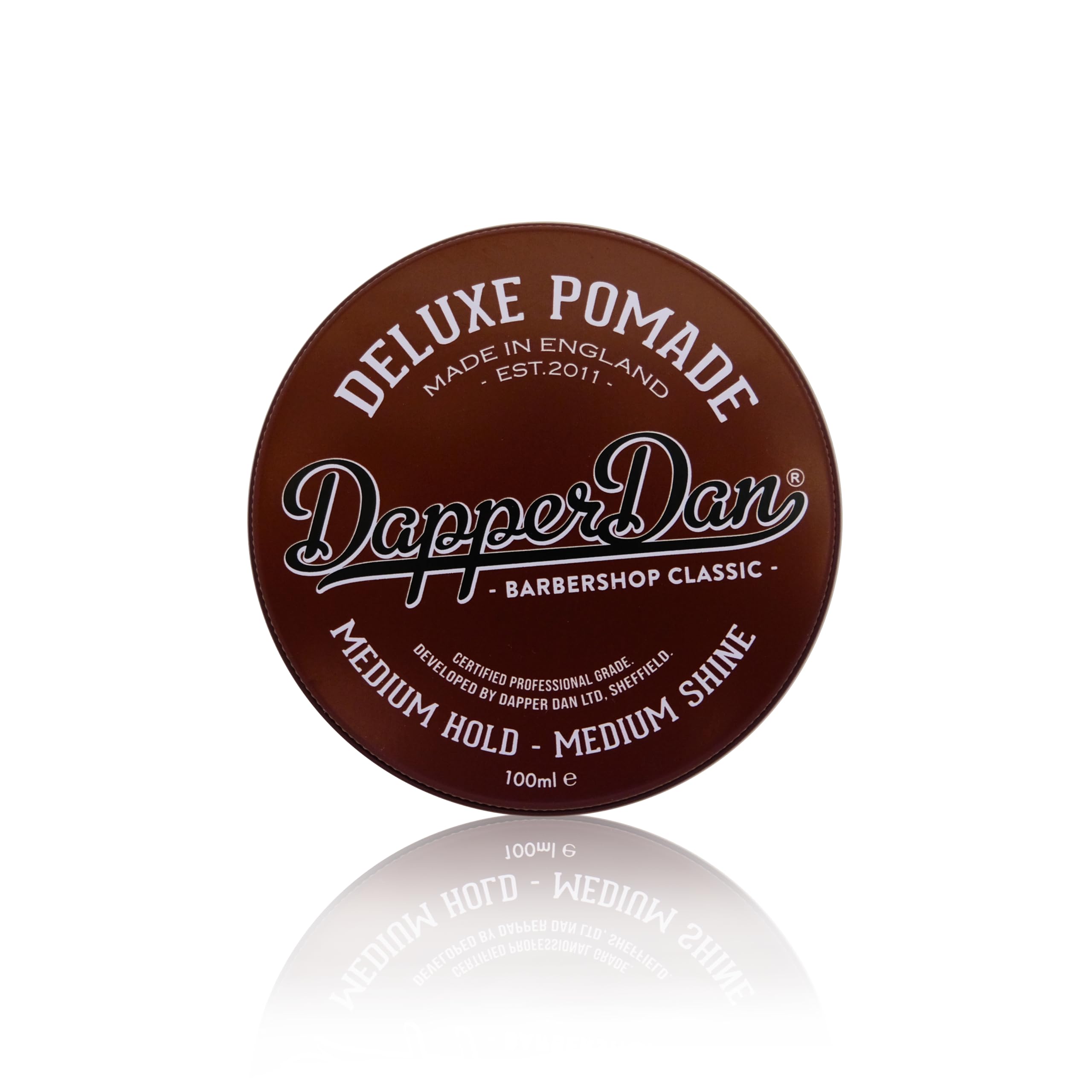 Dapper Dan jar front view showing premium label and clean packaging for styling convenience