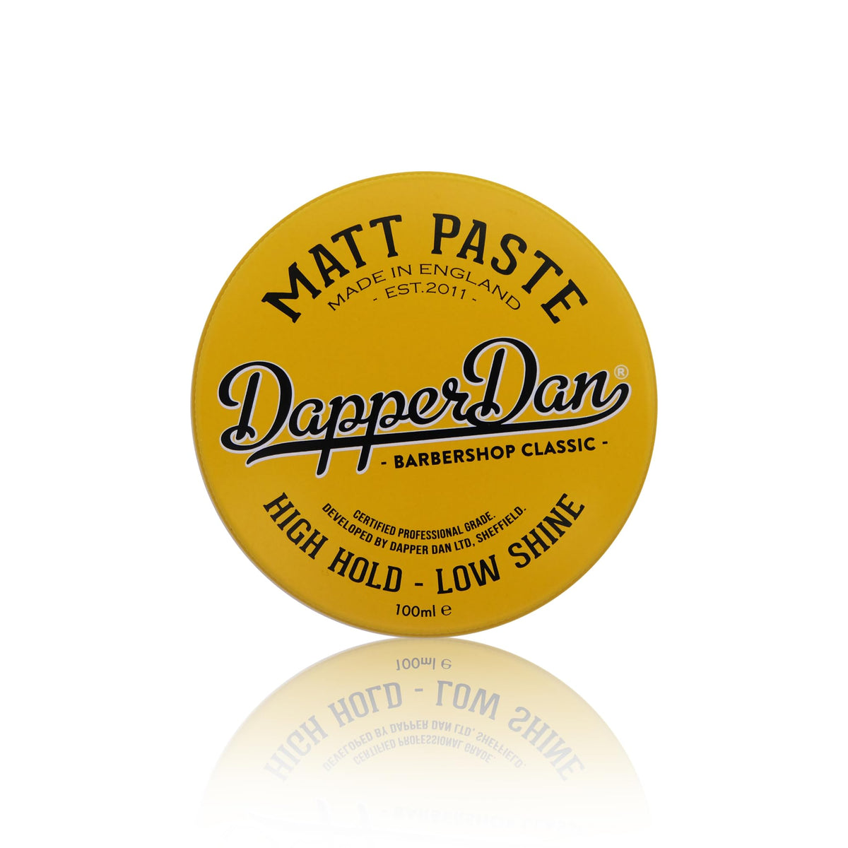 Dapper Dan front packaging showing product and clean matte benefit