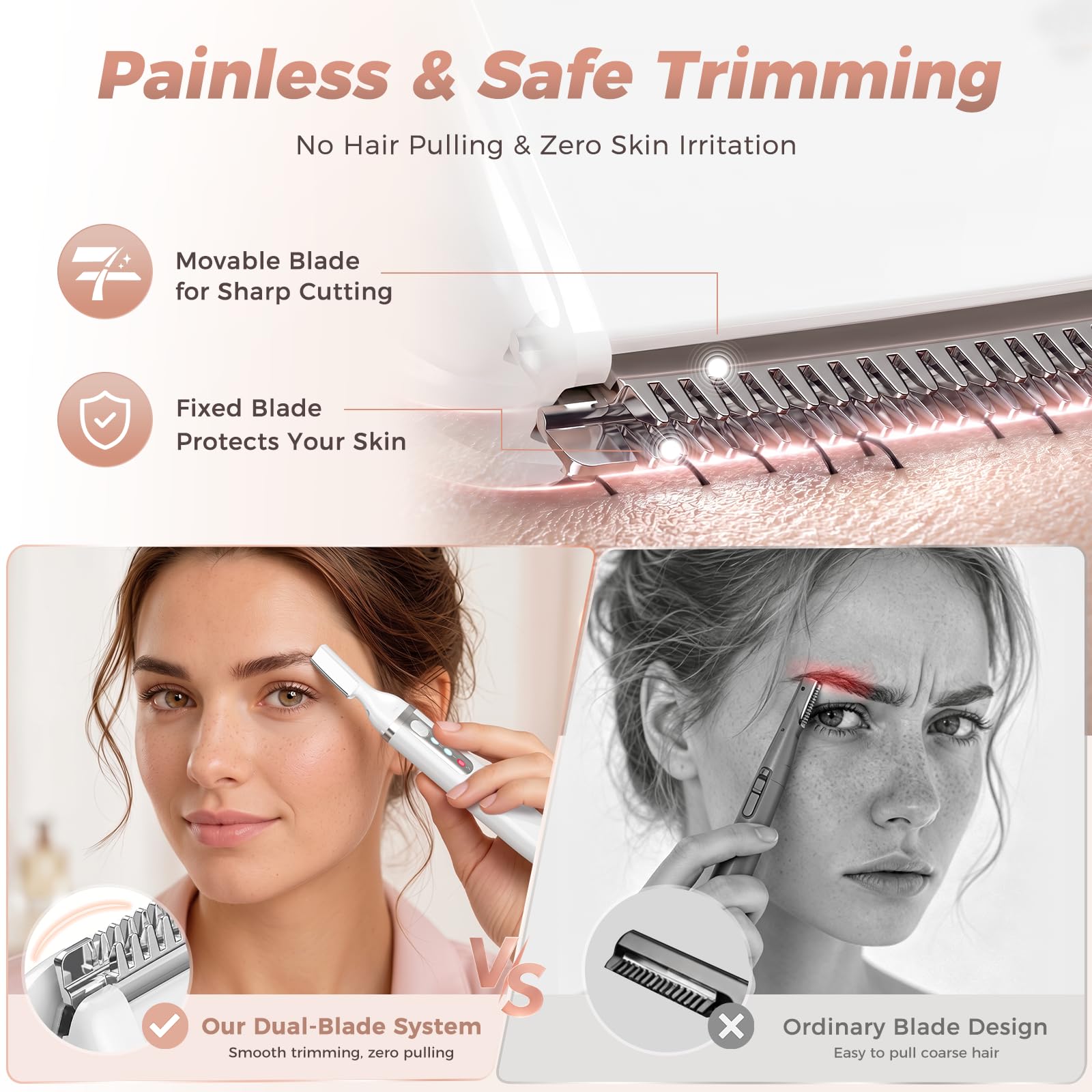 Dapsang close-up of skin-friendly blade edge for precise painless trimming