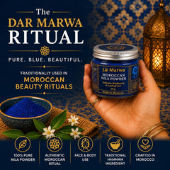 Dar Marwa nila powder close-up texture highlighting pure indigo quality