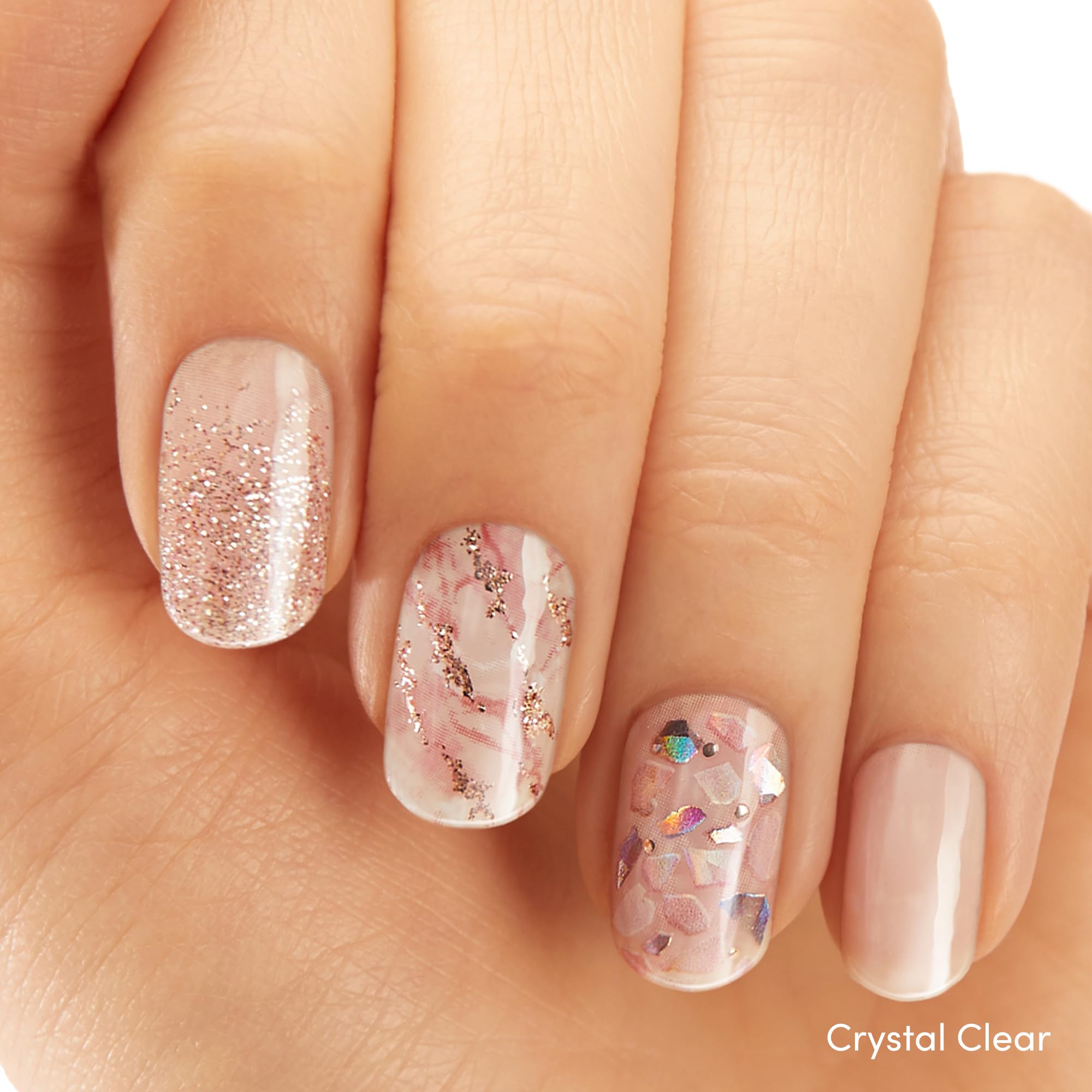 Dashing Diva Crystal Clear gel strips close-up showing smooth glossy finish benefit