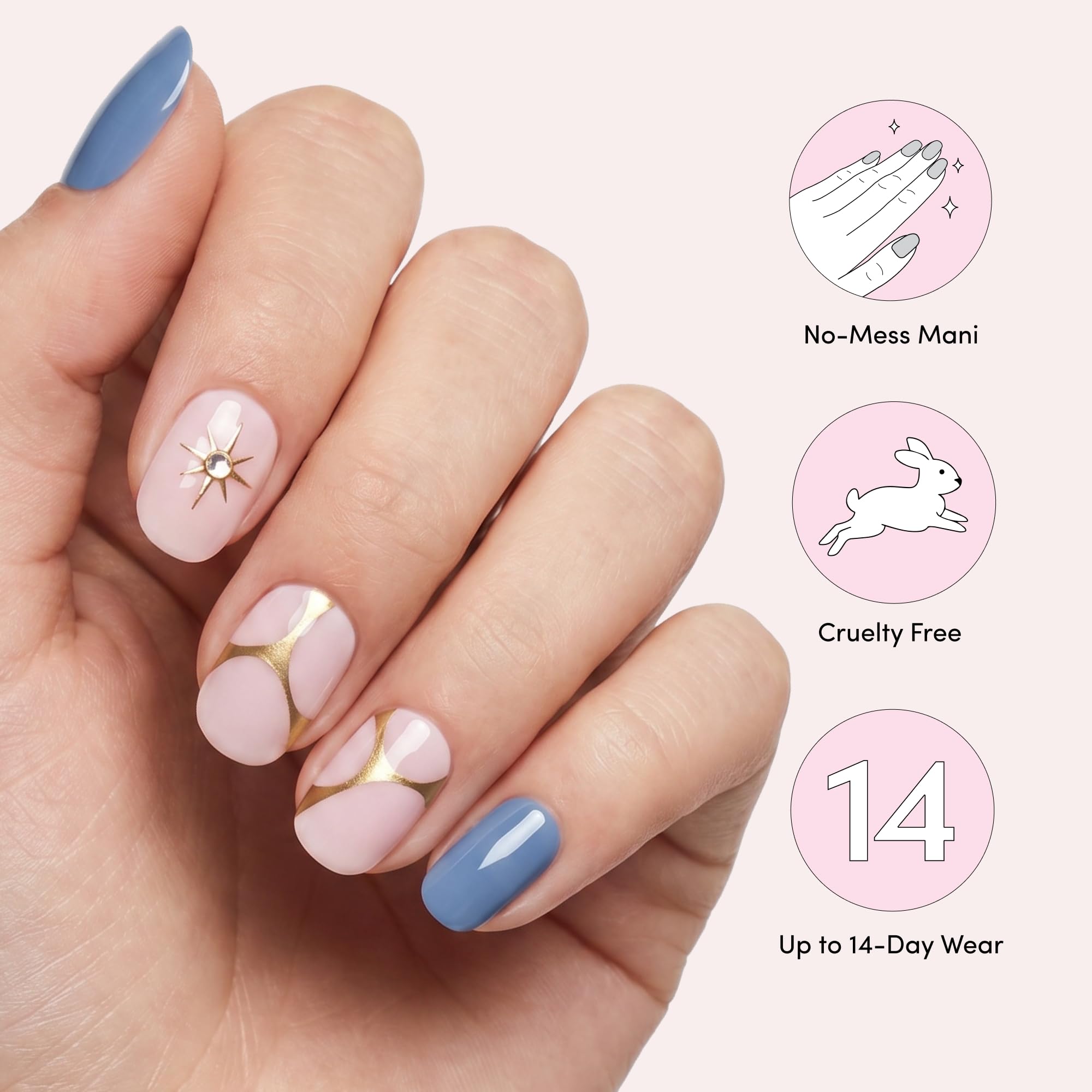 Dashing Diva finished manicure lifestyle shot showing salon-quality shine at home