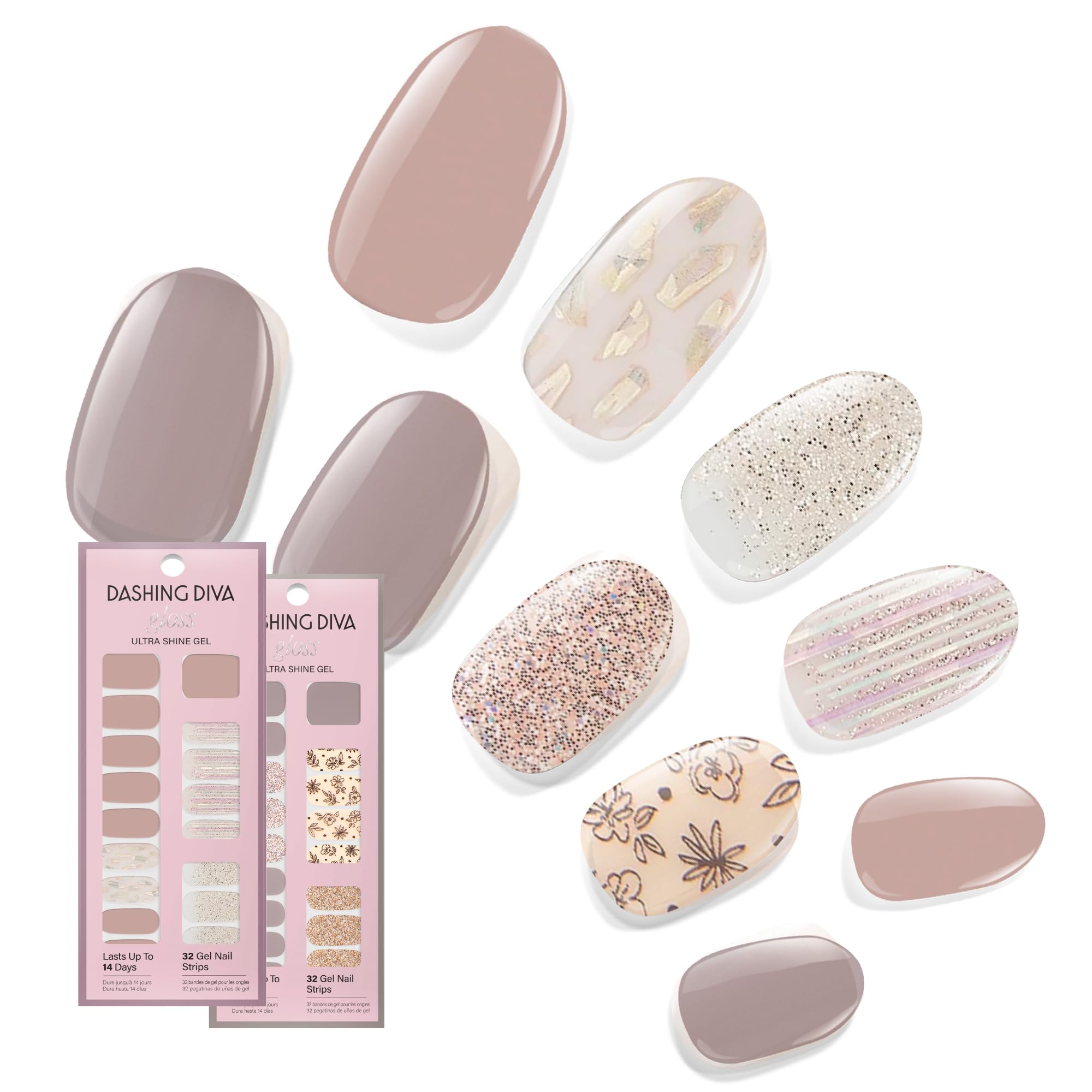 Dashing Diva front packaging showing both sets and glossy finish benefits