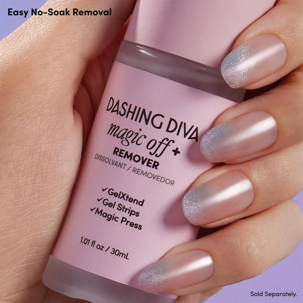 Dashing Diva lifestyle flatlay with both sets and accessories for travel-ready mani