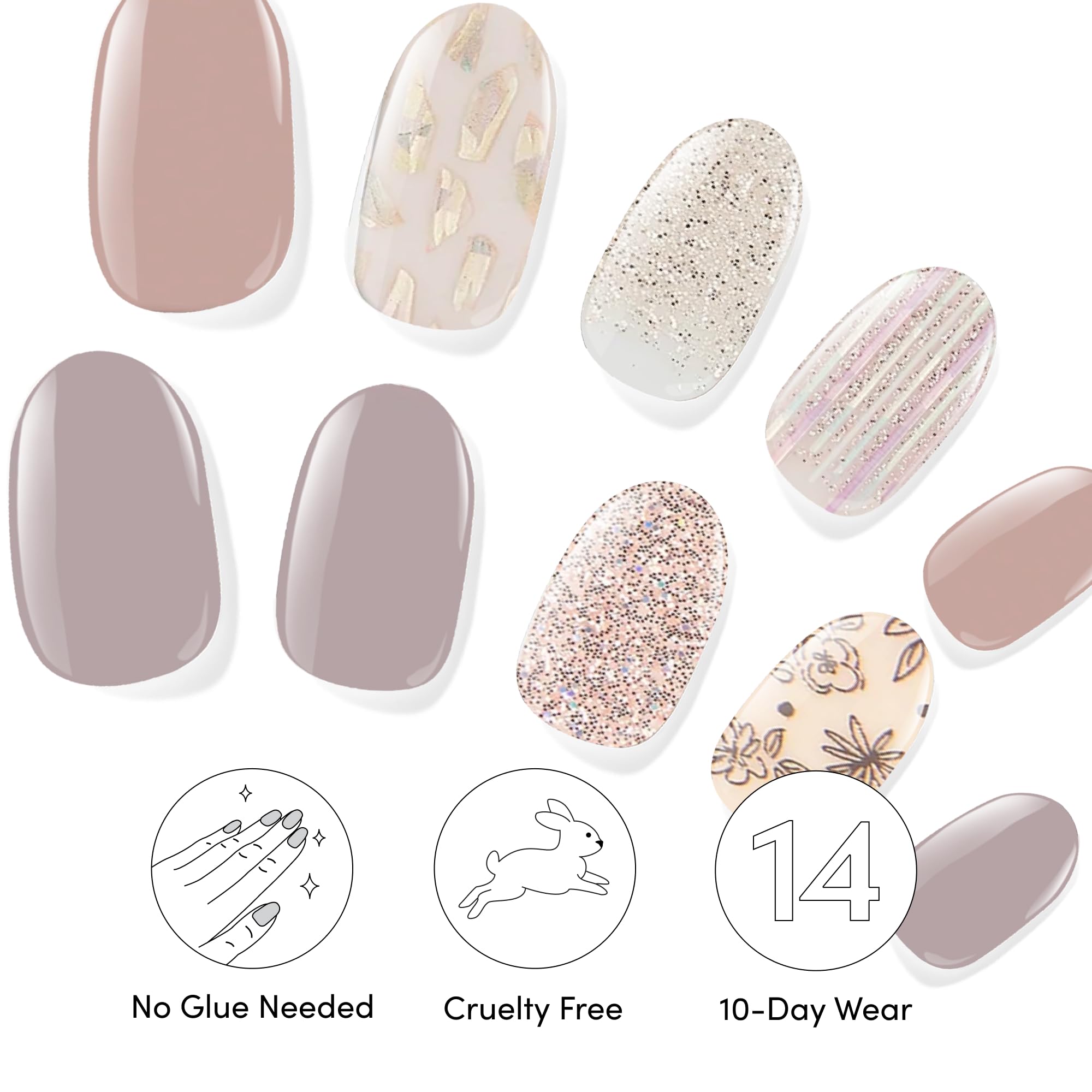 Dashing Diva nails in use on model hand showcasing instant glossy manicure