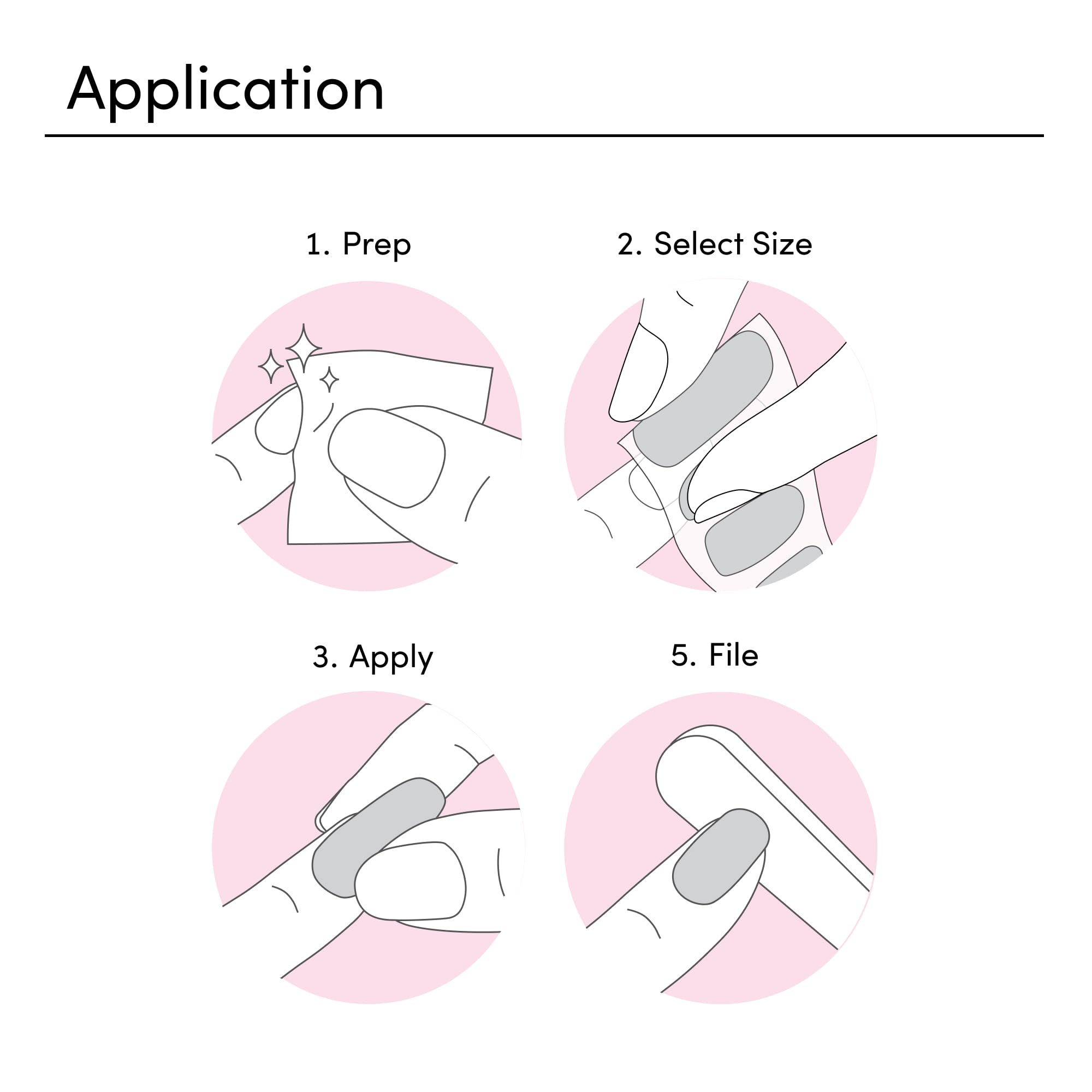 Dashing Diva prep pad and nail file included for easy application