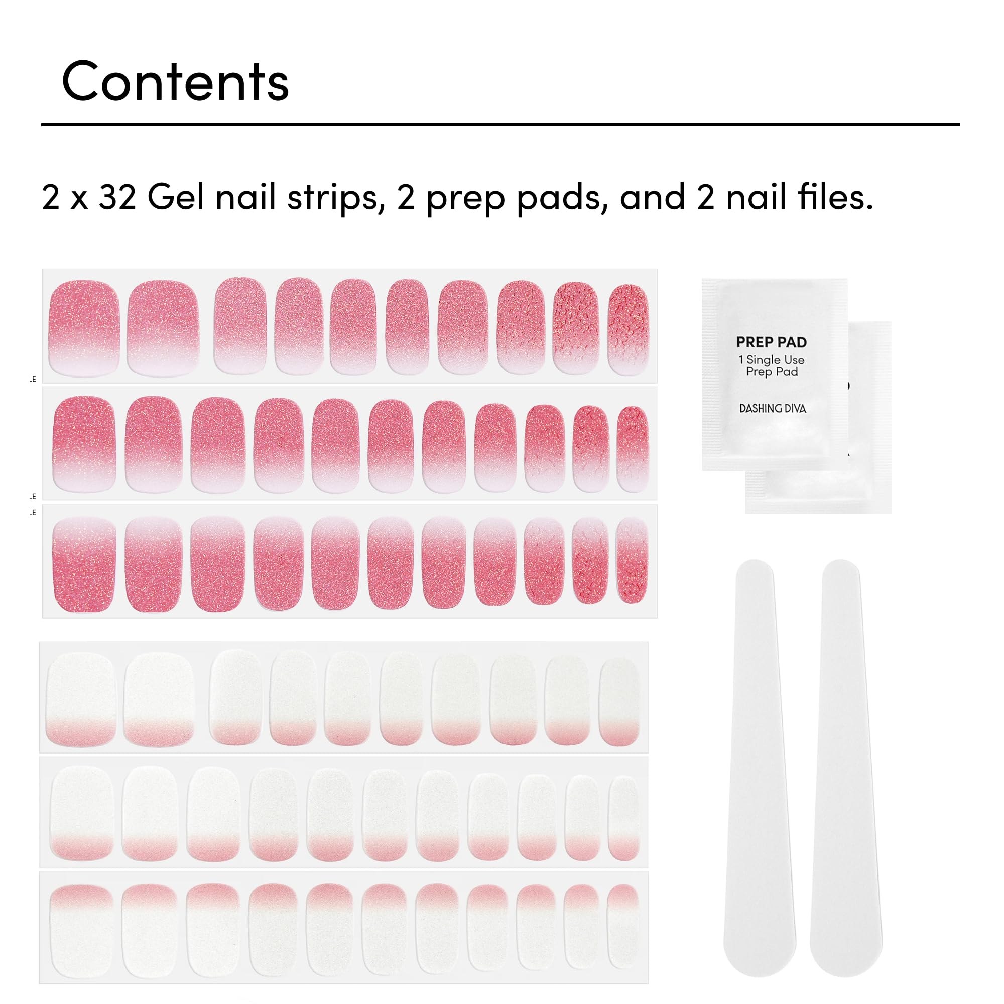 Dashing Diva strip texture detail illustrating high-shine, chip-resistant gel benefit
