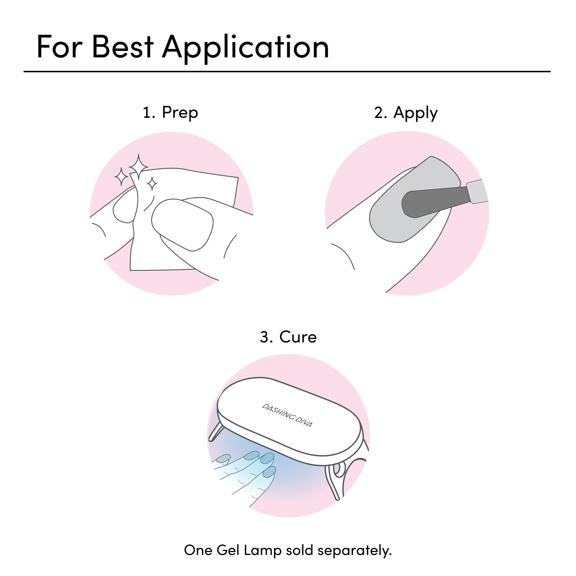 Dashing Diva being applied on nails for fast cure and chip protection