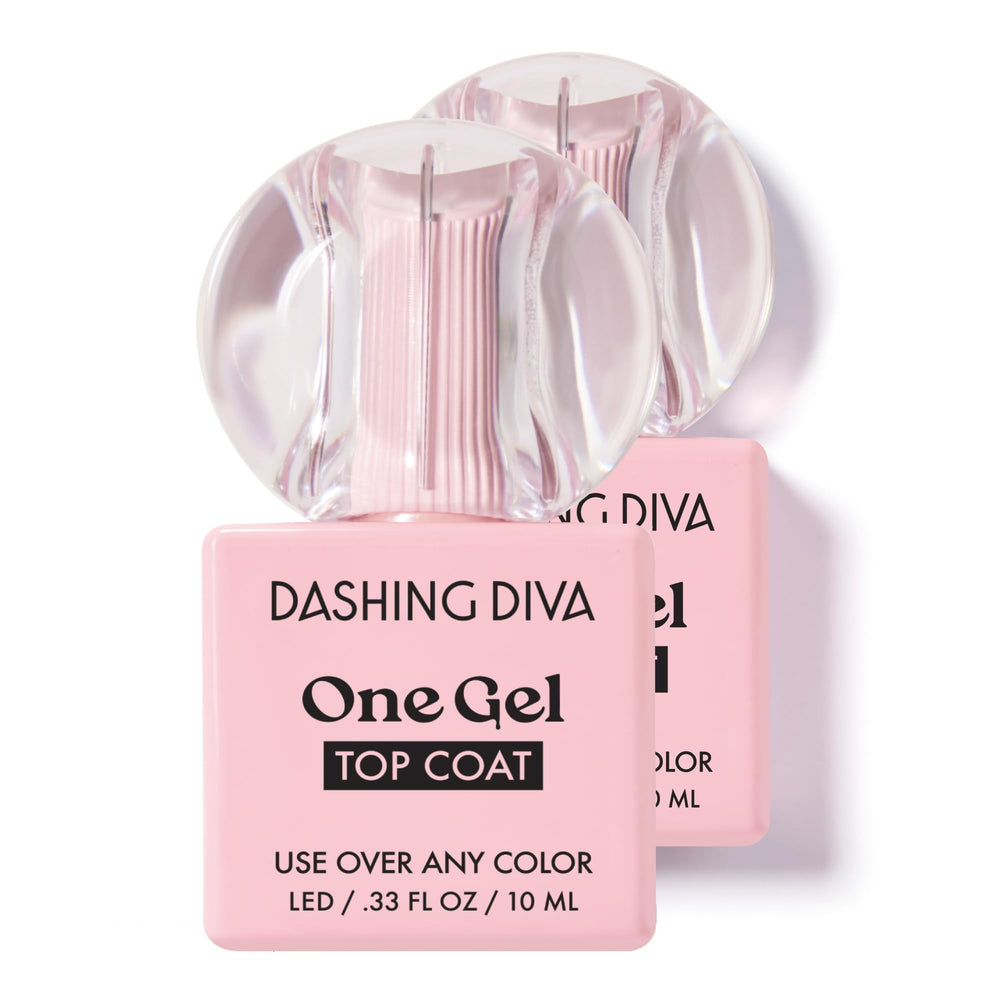 Dashing Diva front packaging showing two top coat bottles and 60-second cure benefit