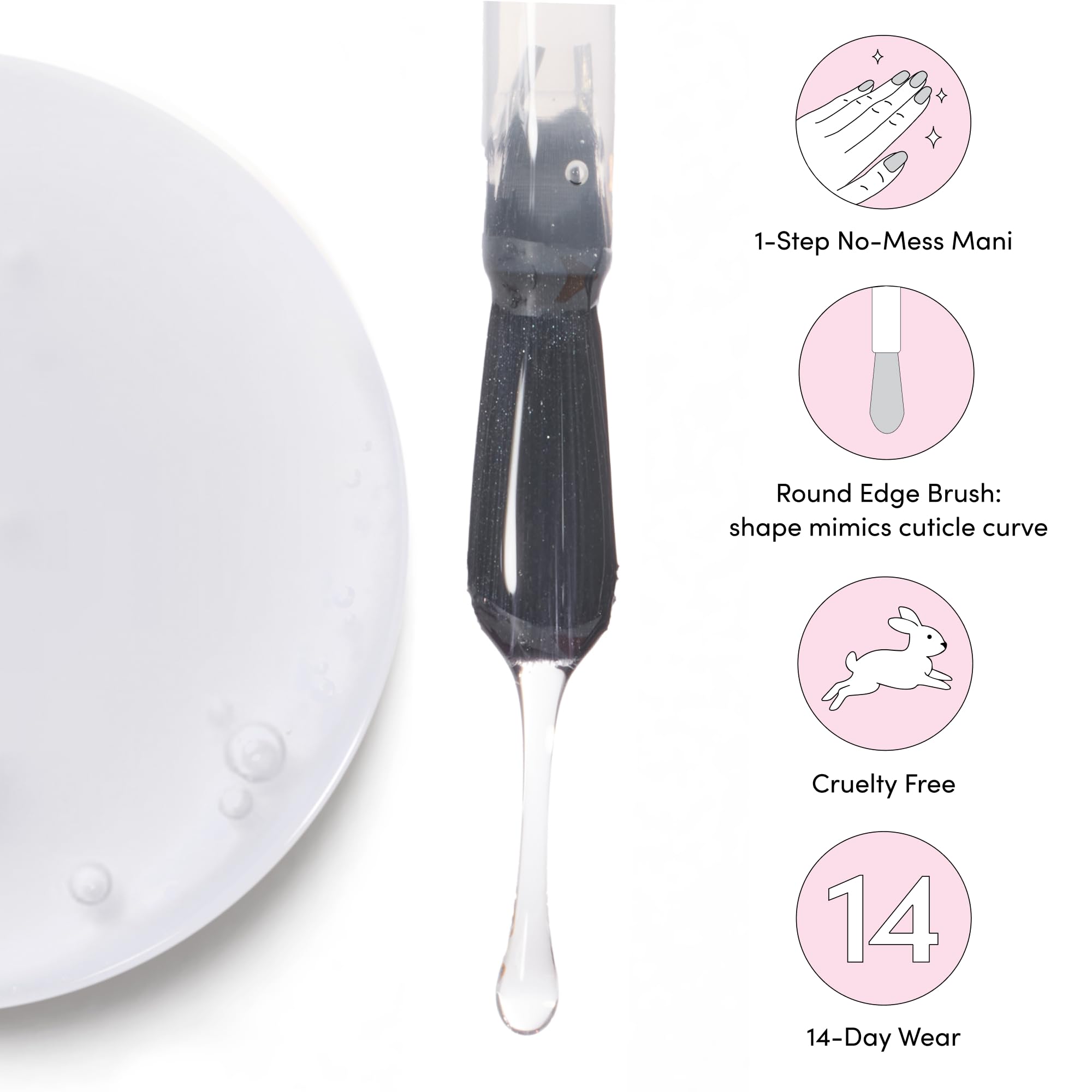 Dashing Diva ingredient label highlighting 21-free, vegan, cruelty-free benefits