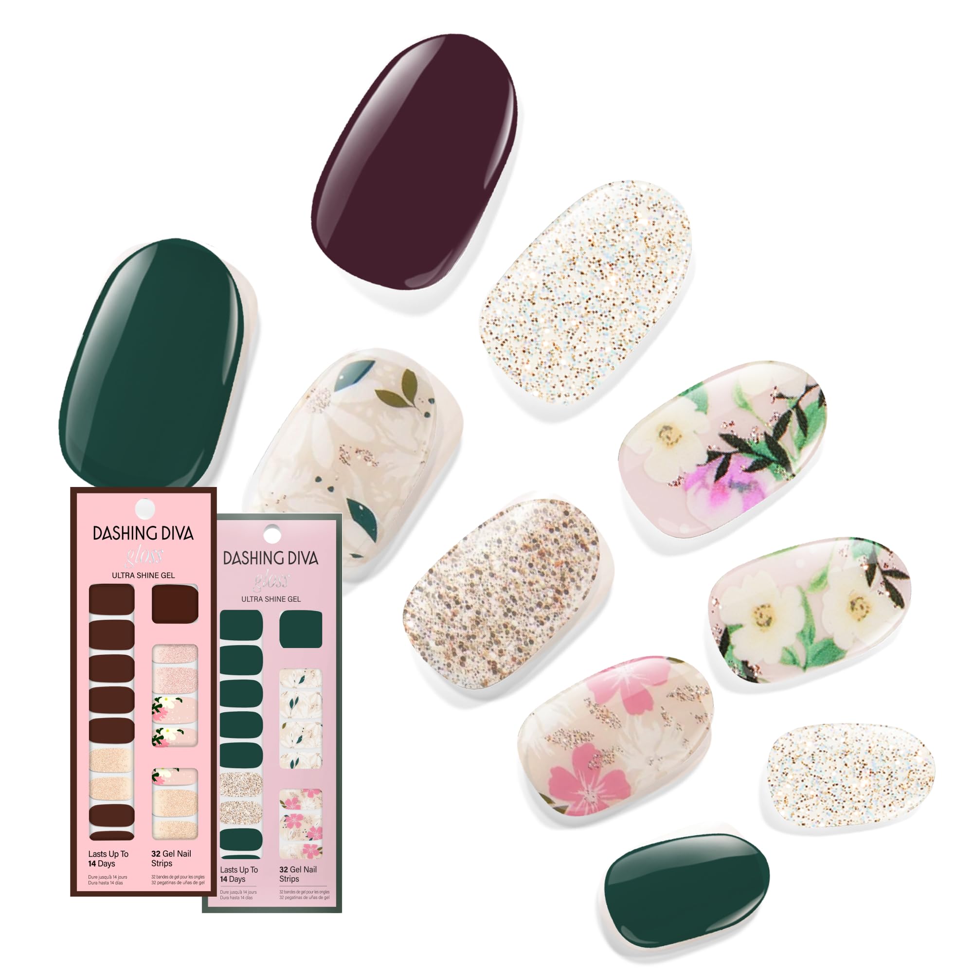 Dashing Diva front packaging showing both Winter Florals sets and glossy finish