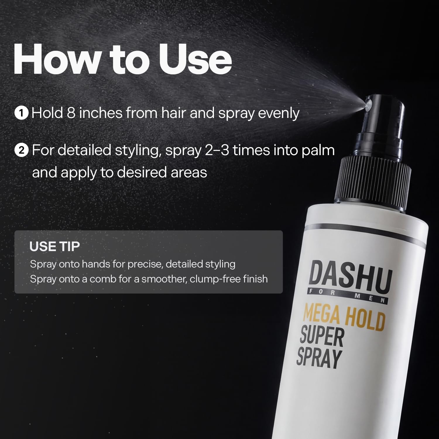 DASHU bottle on bathroom vanity suggesting easy wash-out after styling