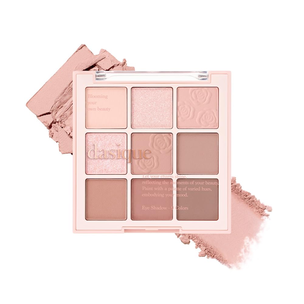 dasique shadow palette 27 front view showing ten coordinated rose milk tea shades