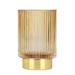 DASITON front view of striped glass holder showing elegant storage benefit