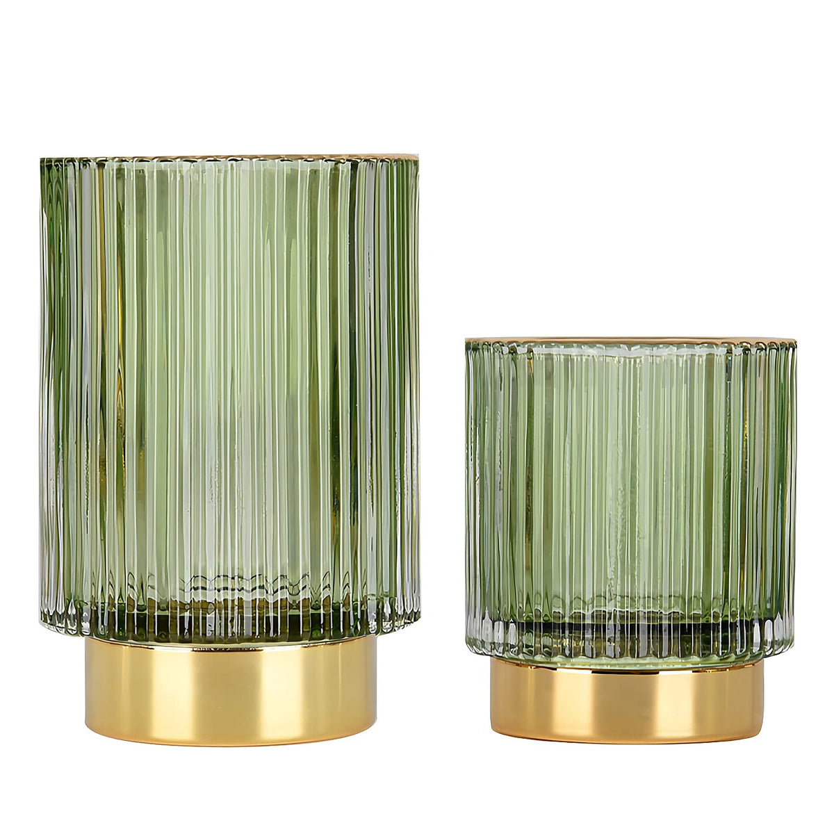 DASITON green striped holder front view showing organized brushes and elegant look