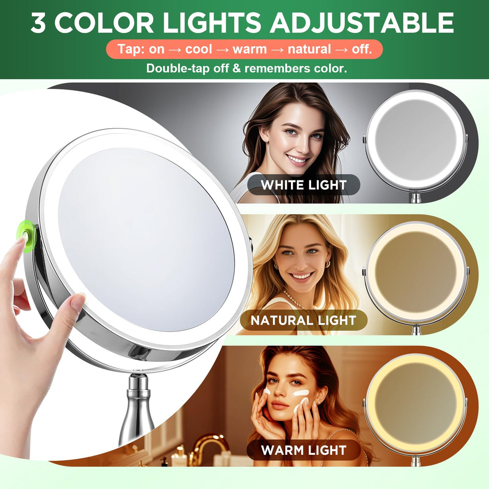 DASLAVA mirror in use for eyelash and eyebrow application with accurate lighting