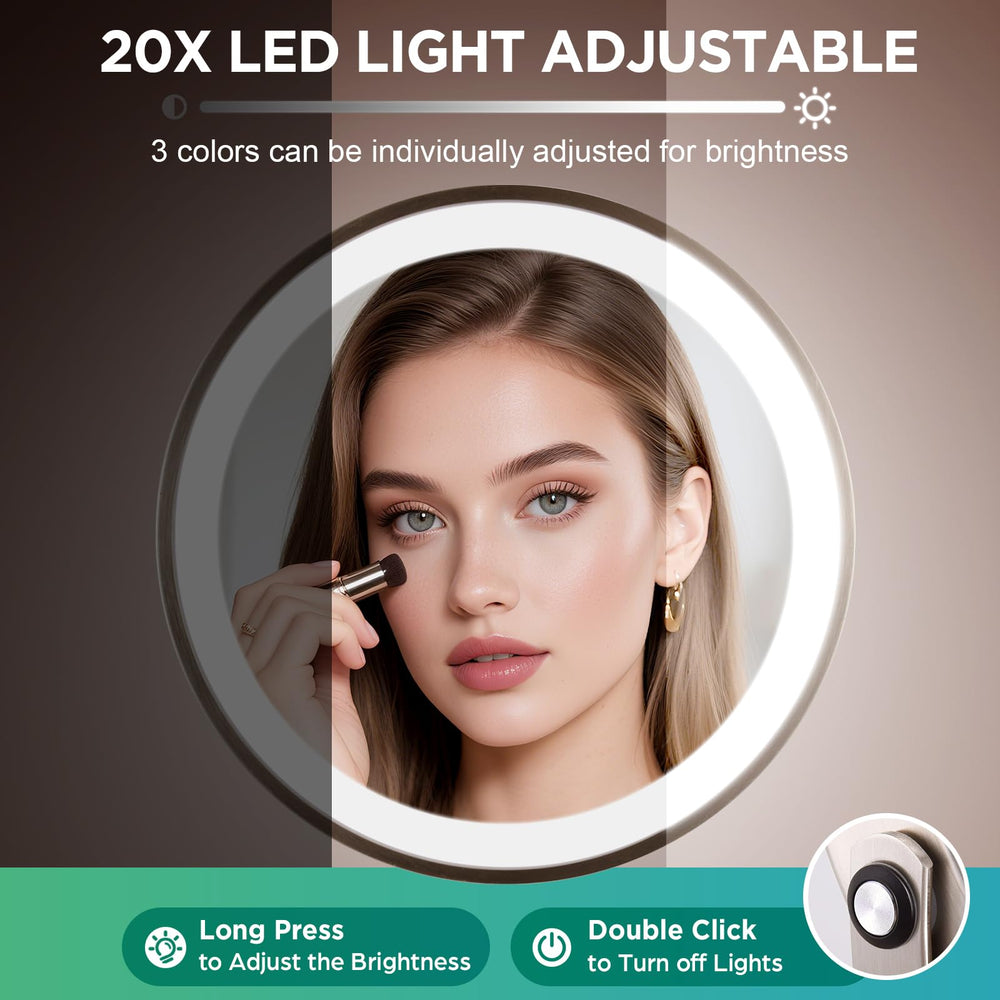 DASLAVA comparison showing 1x flat side and 20x concave magnification clarity