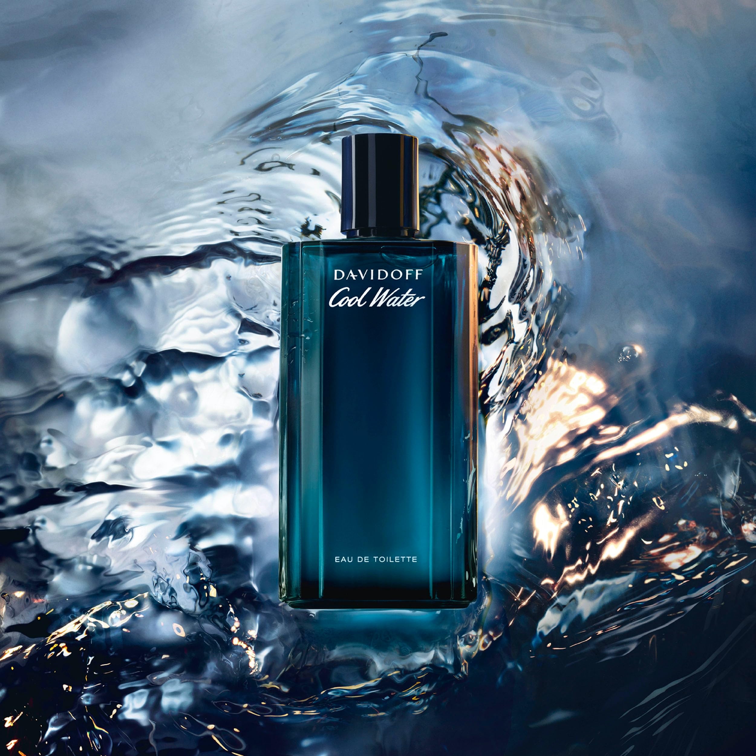 Davidoff Cool Water close-up of glass texture showing premium quality benefit