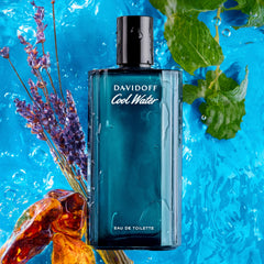 Davidoff Cool Water side profile with cap highlighting sleek silhouette benefit