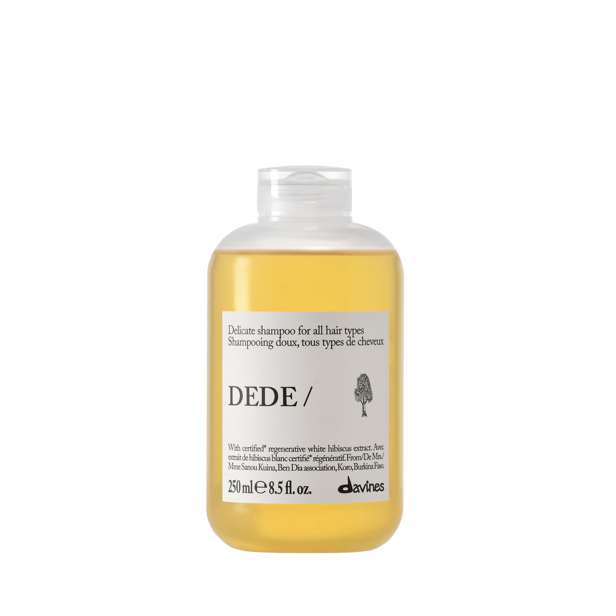 Davines DEDE front packaging showing clean label and volume benefit