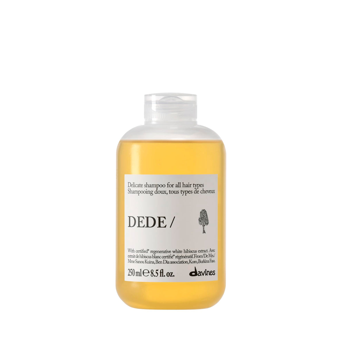 Davines DEDE front packaging showing clean label and volume benefit