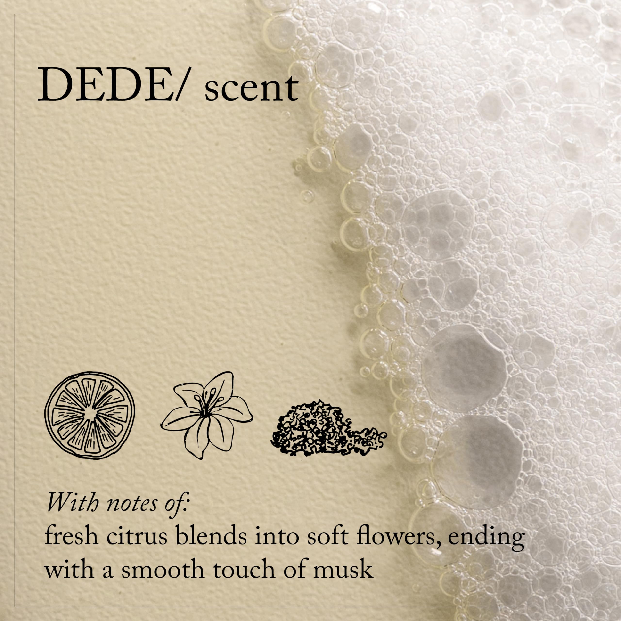 Davines DEDE label displaying key ingredients and product clarity