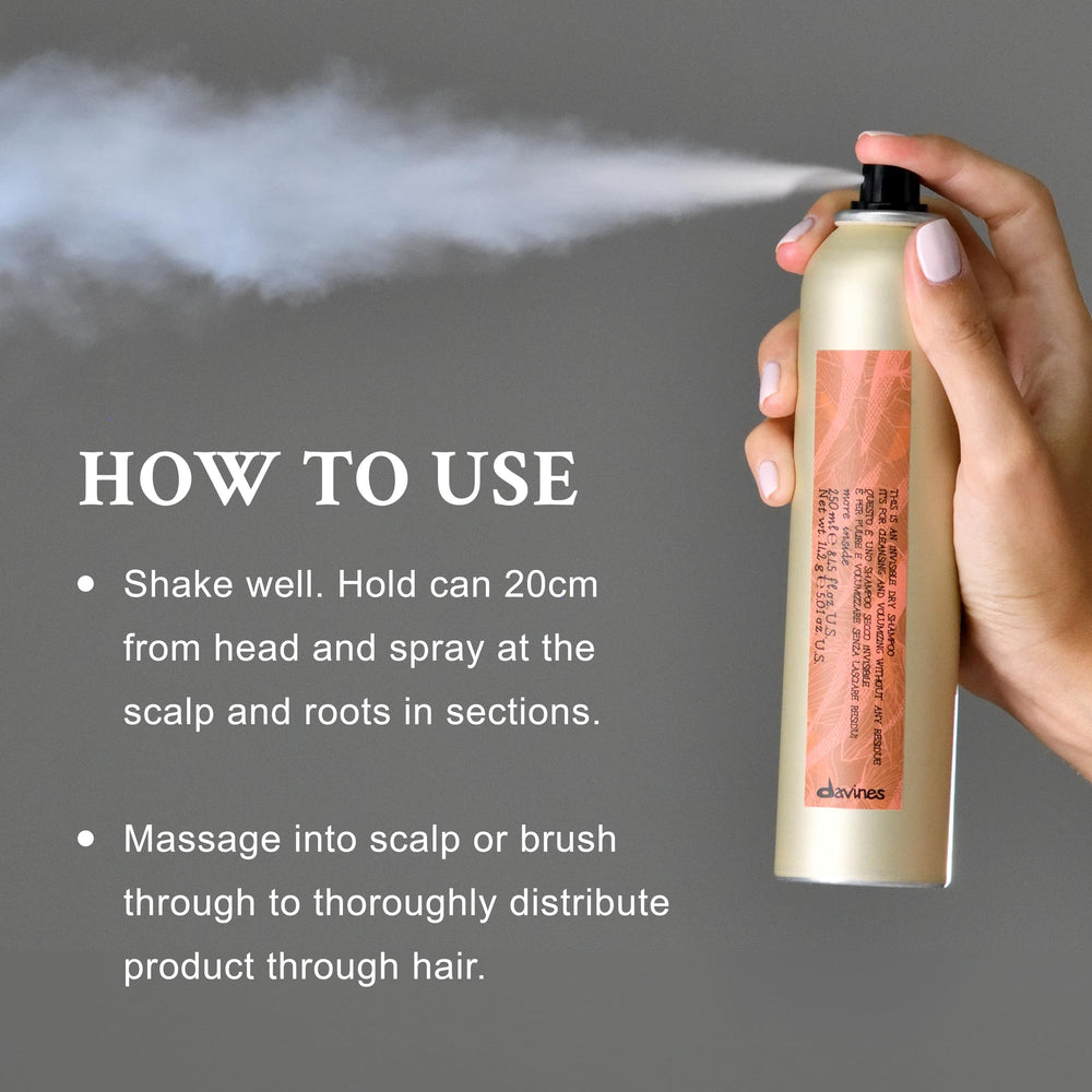Davines dry shampoo usage in hair styling adding texture and volume benefit