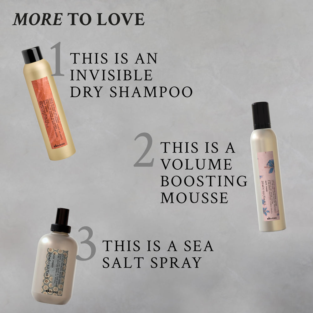 Davines in a lifestyle shot with beachy waves for undone, touchable hair