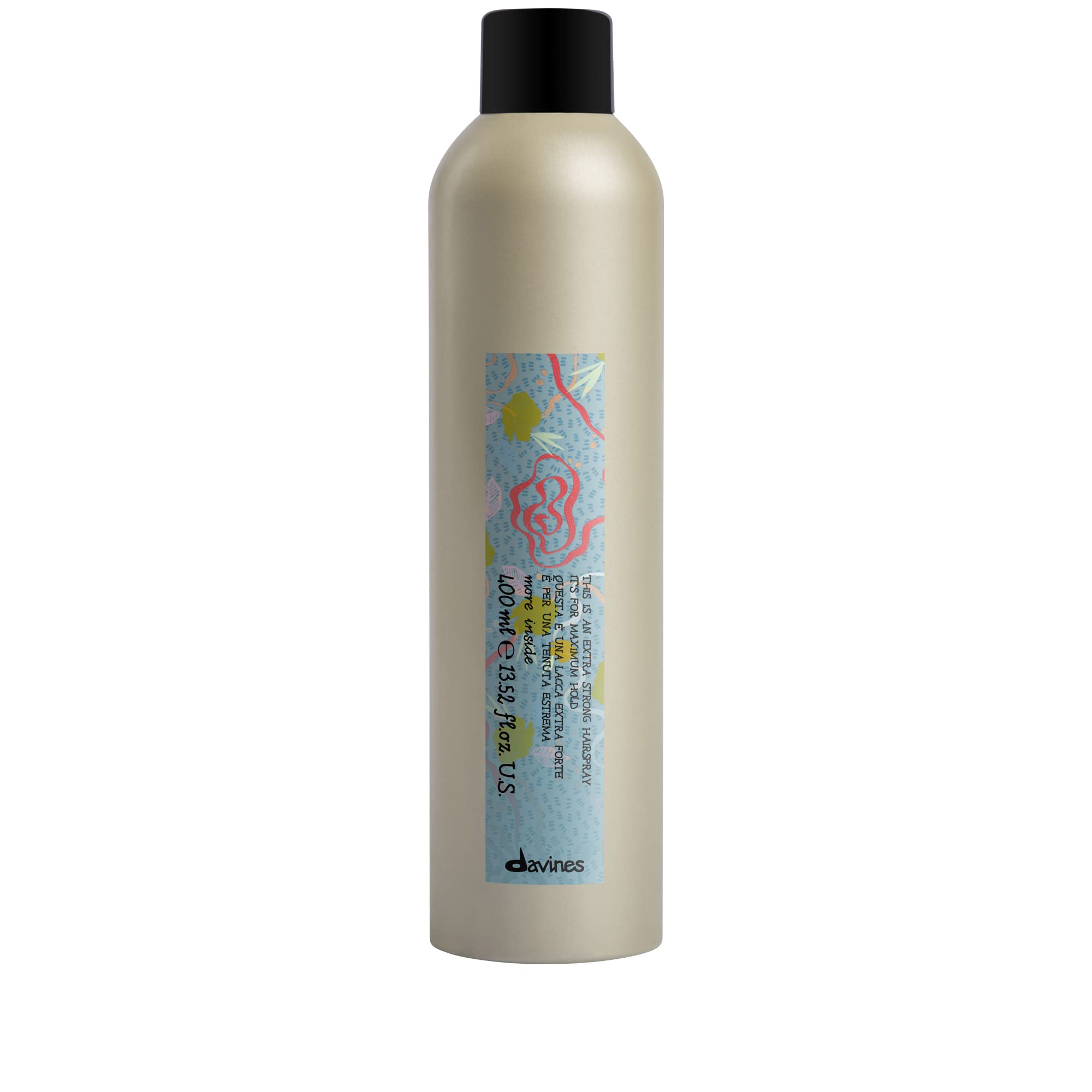 Davines bottle front packaging showing label and long-lasting hold benefit