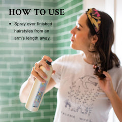 Davines spray mist in motion giving quick, non-sticky setting benefit