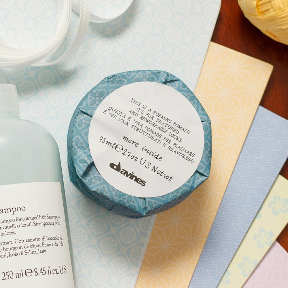 Davines forming pomade before and after comparison controls frizz and adds texture