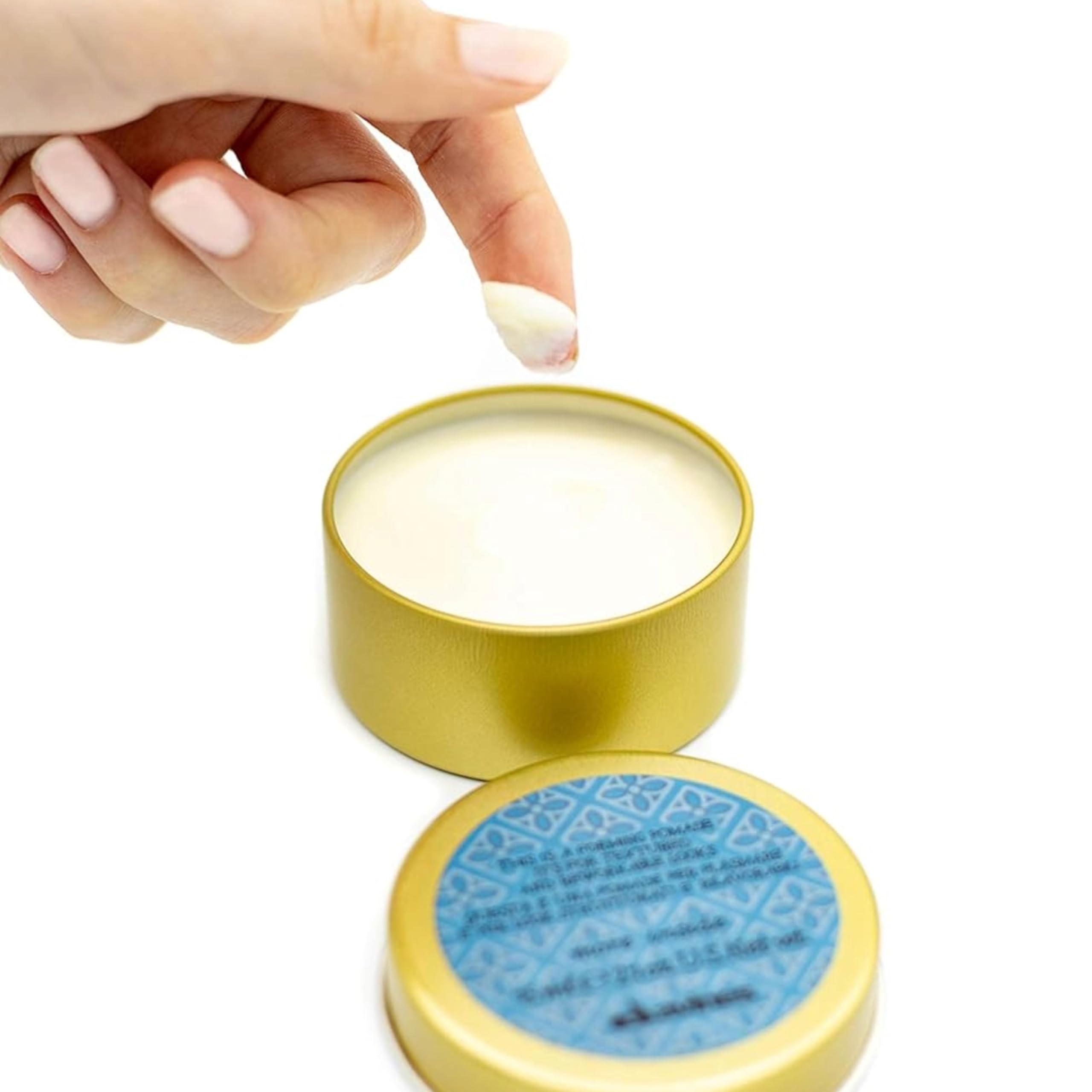 Davines forming pomade used to style short hair for textured, matte finish