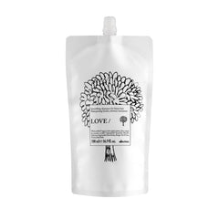 Davines refill pouch front view showing product and sustainable benefit