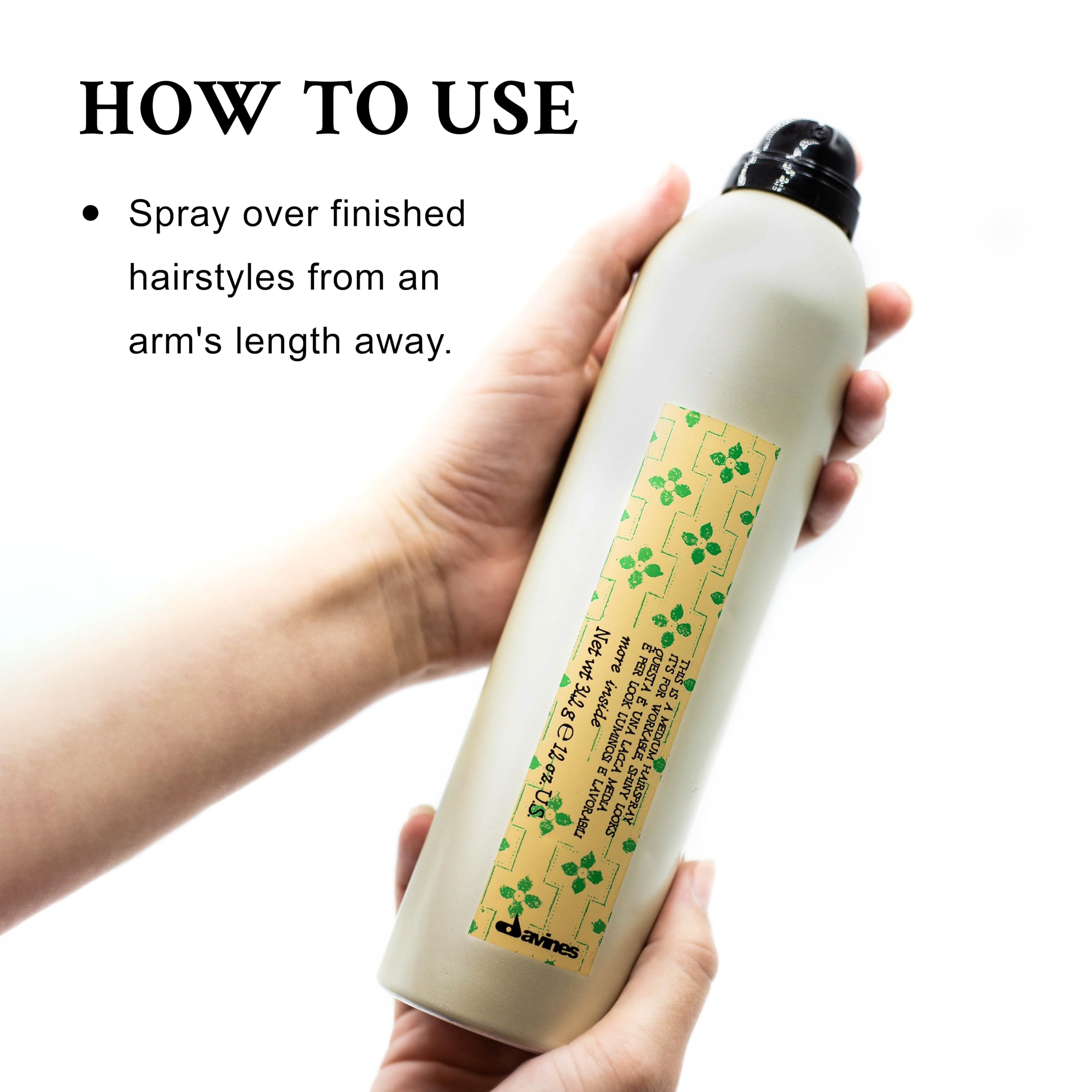Davines product being applied from hand to hair for flexible styling benefit