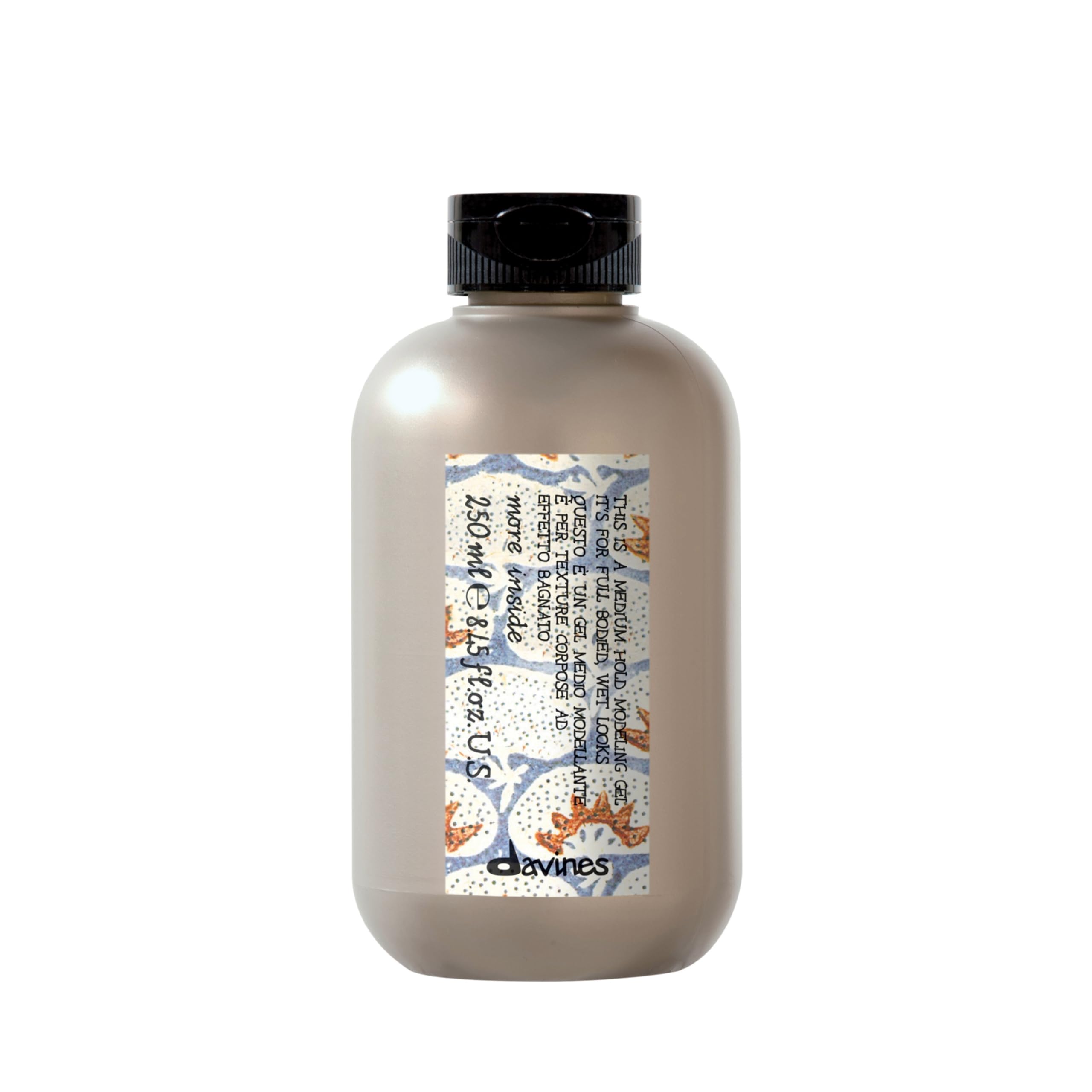 Davines front packaging of modeling gel showing brand and product benefit