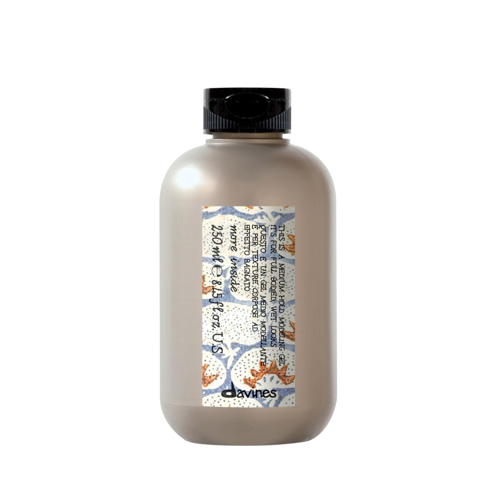 Davines front packaging of modeling gel showing brand and product benefit