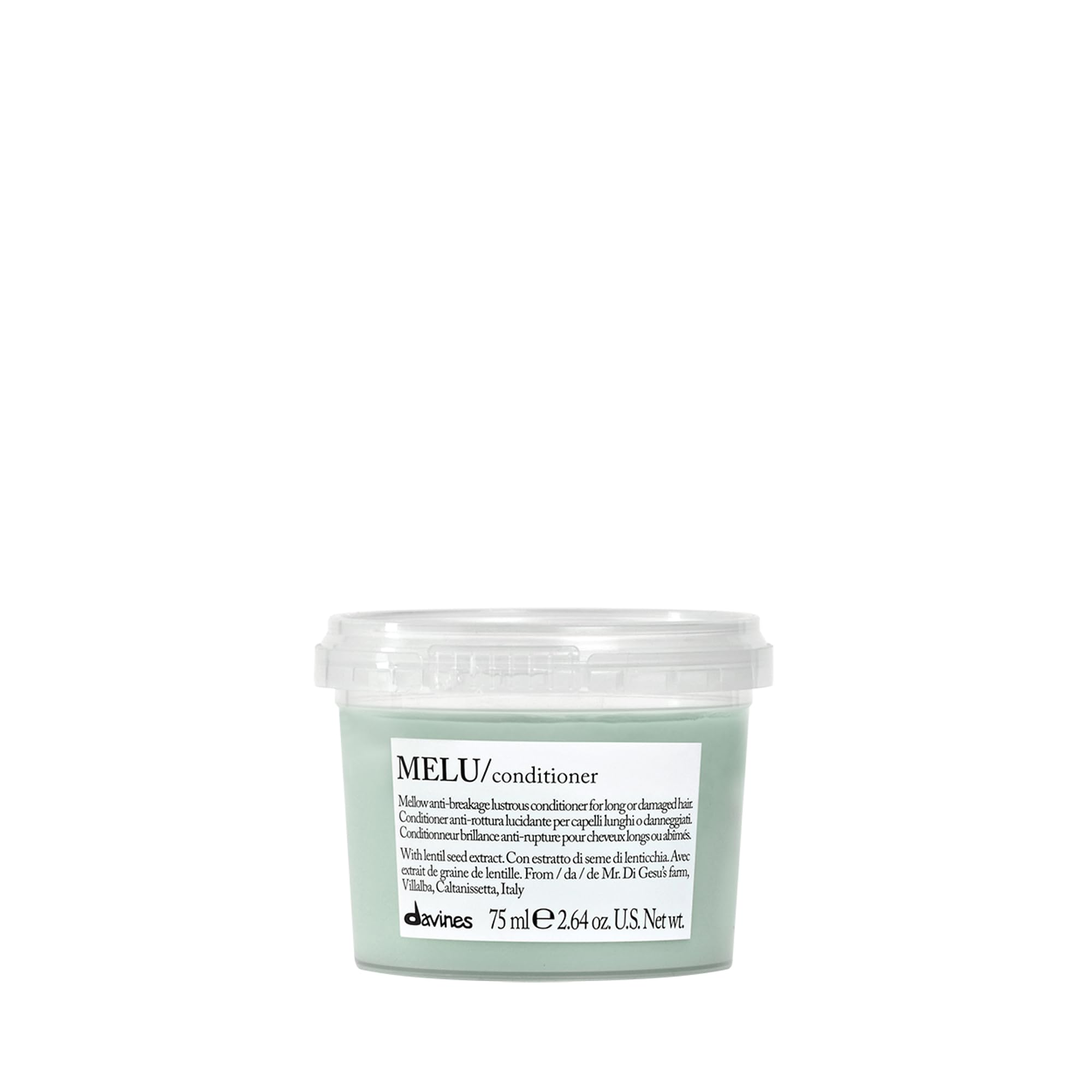 Davines MELU front packaging showing travel-size for easy packing