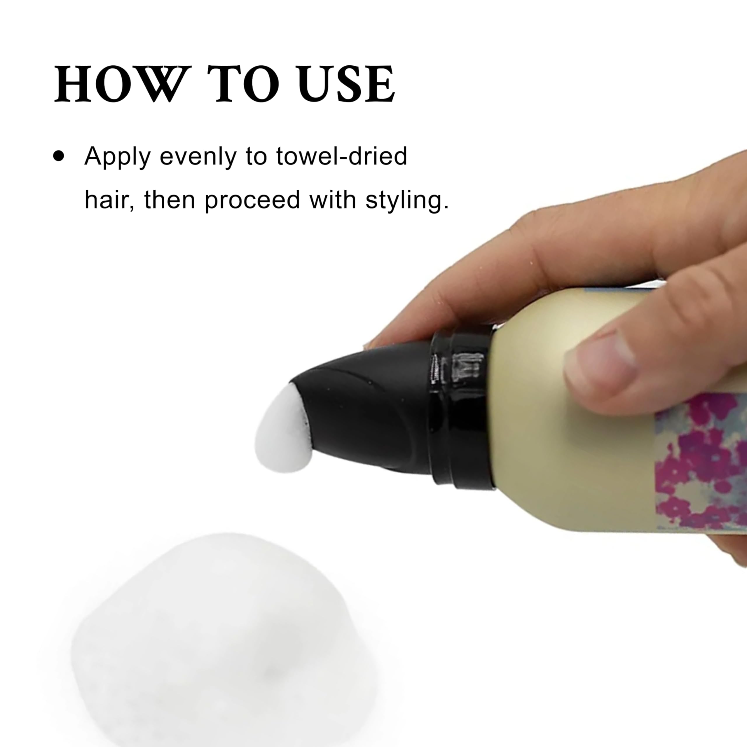 Davines mousse applied in hand demonstrating even distribution benefit