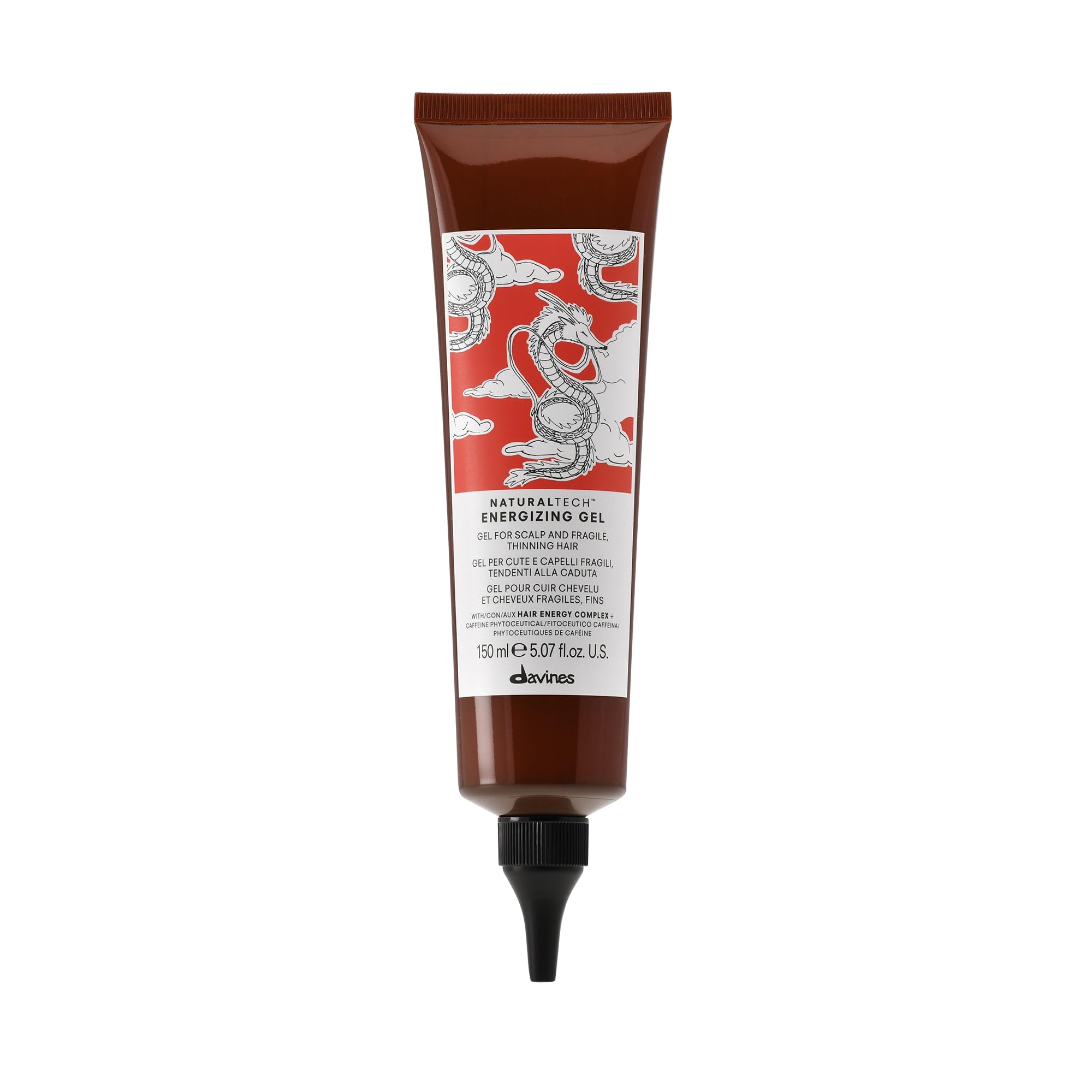 Davines Naturaltech bottle front view showing product benefits and design