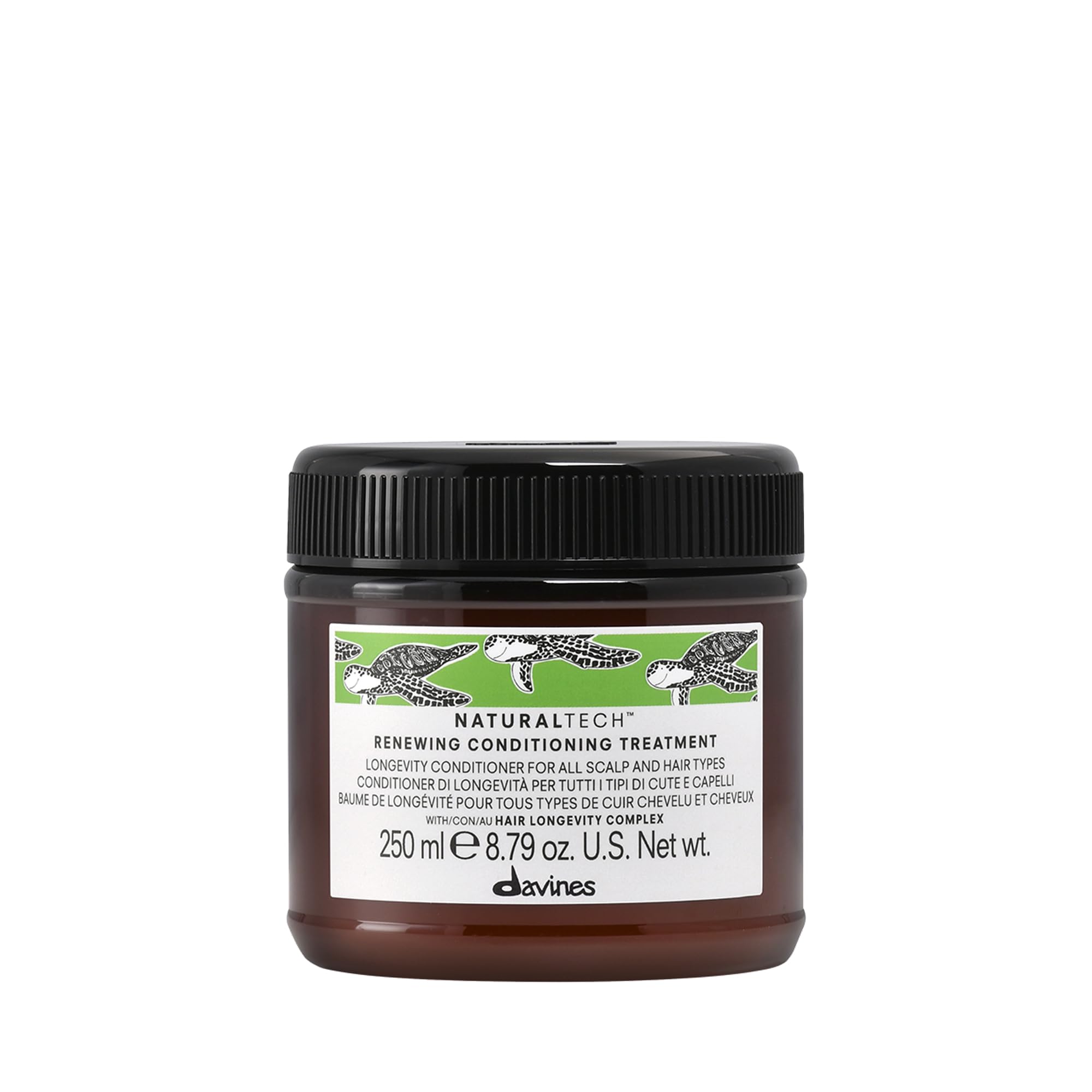 Davines bottle front view showing Naturaltech renewing conditioning benefits
