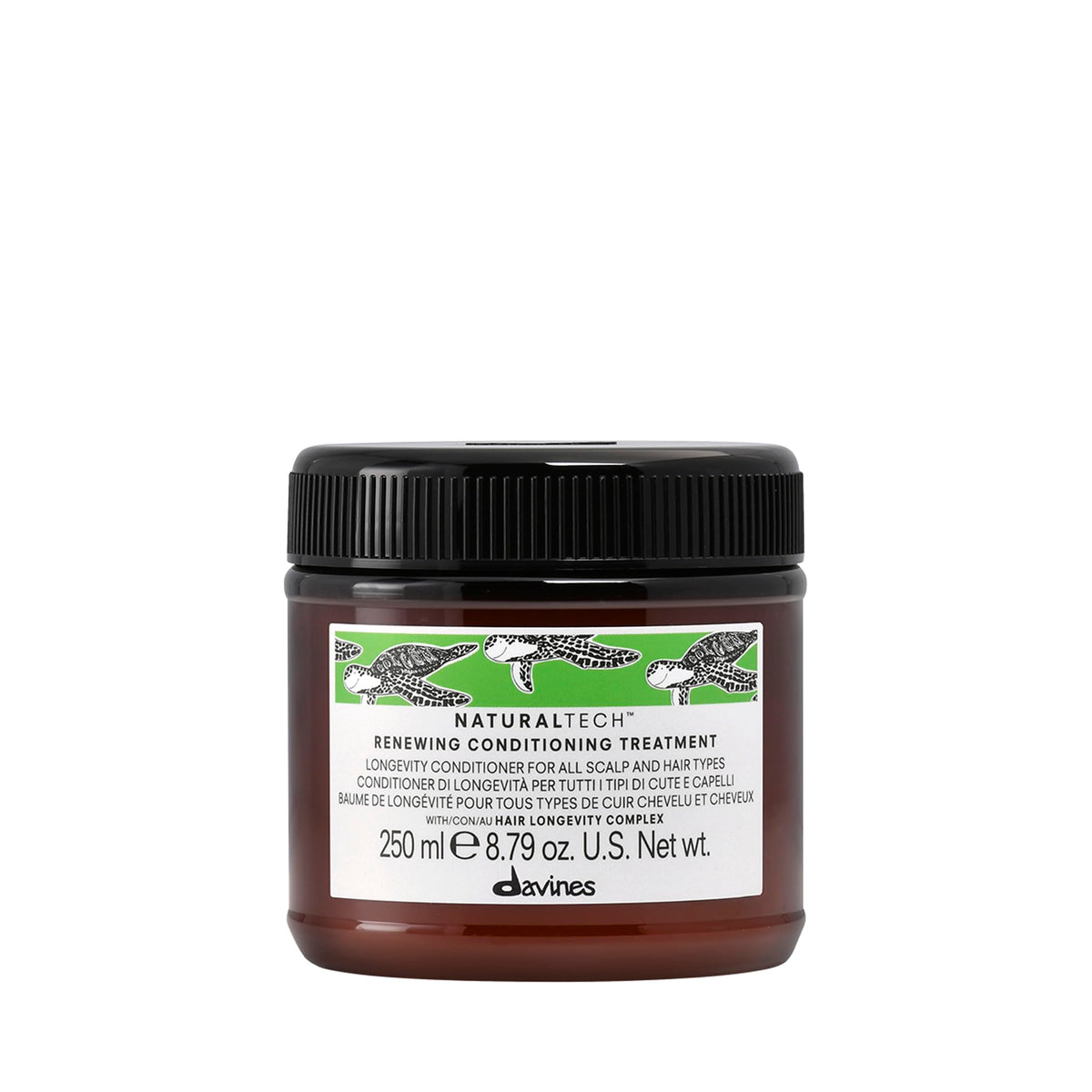 Davines bottle front view showing Naturaltech renewing conditioning benefits
