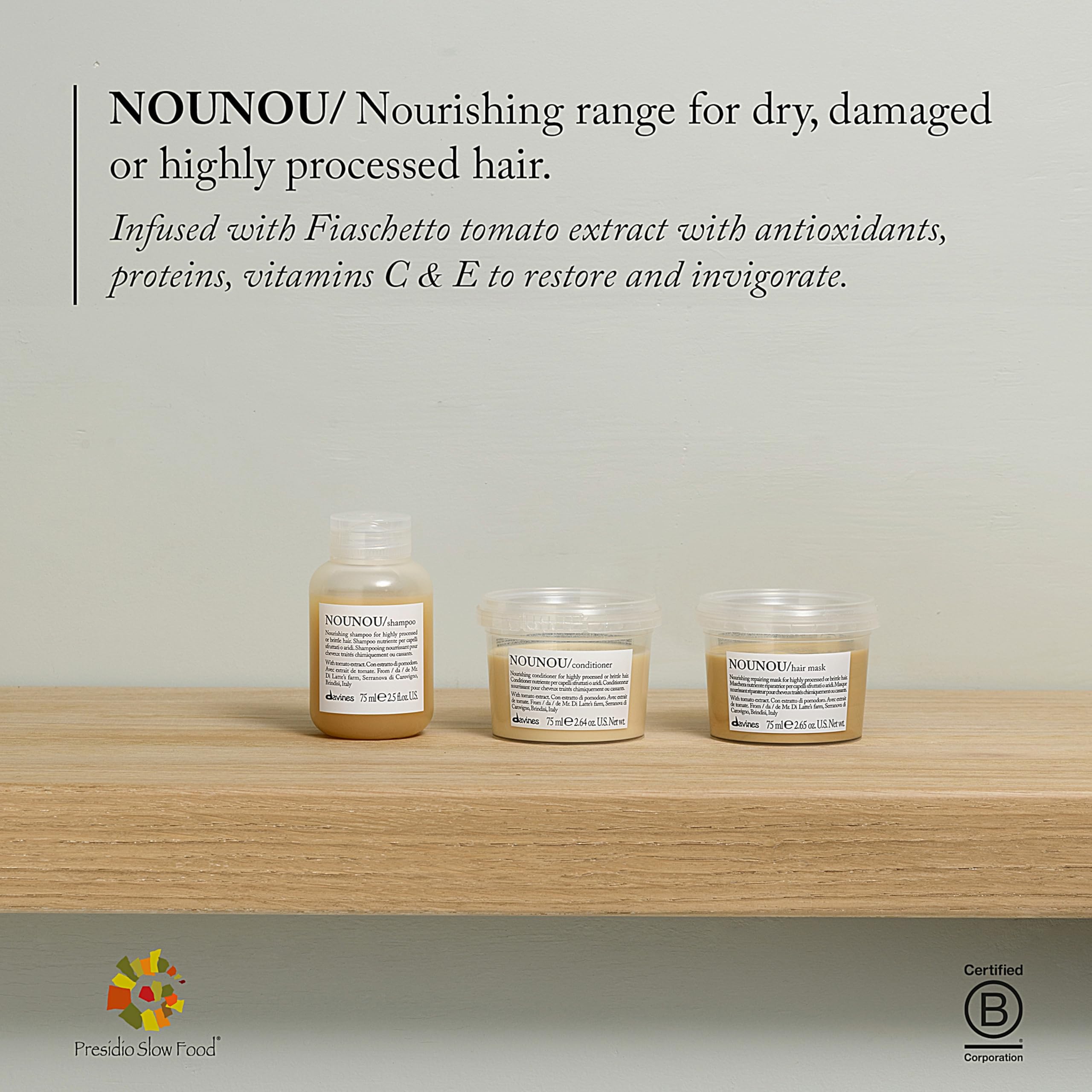 Davines NOUNOU mask label and ingredients list for informed product choice