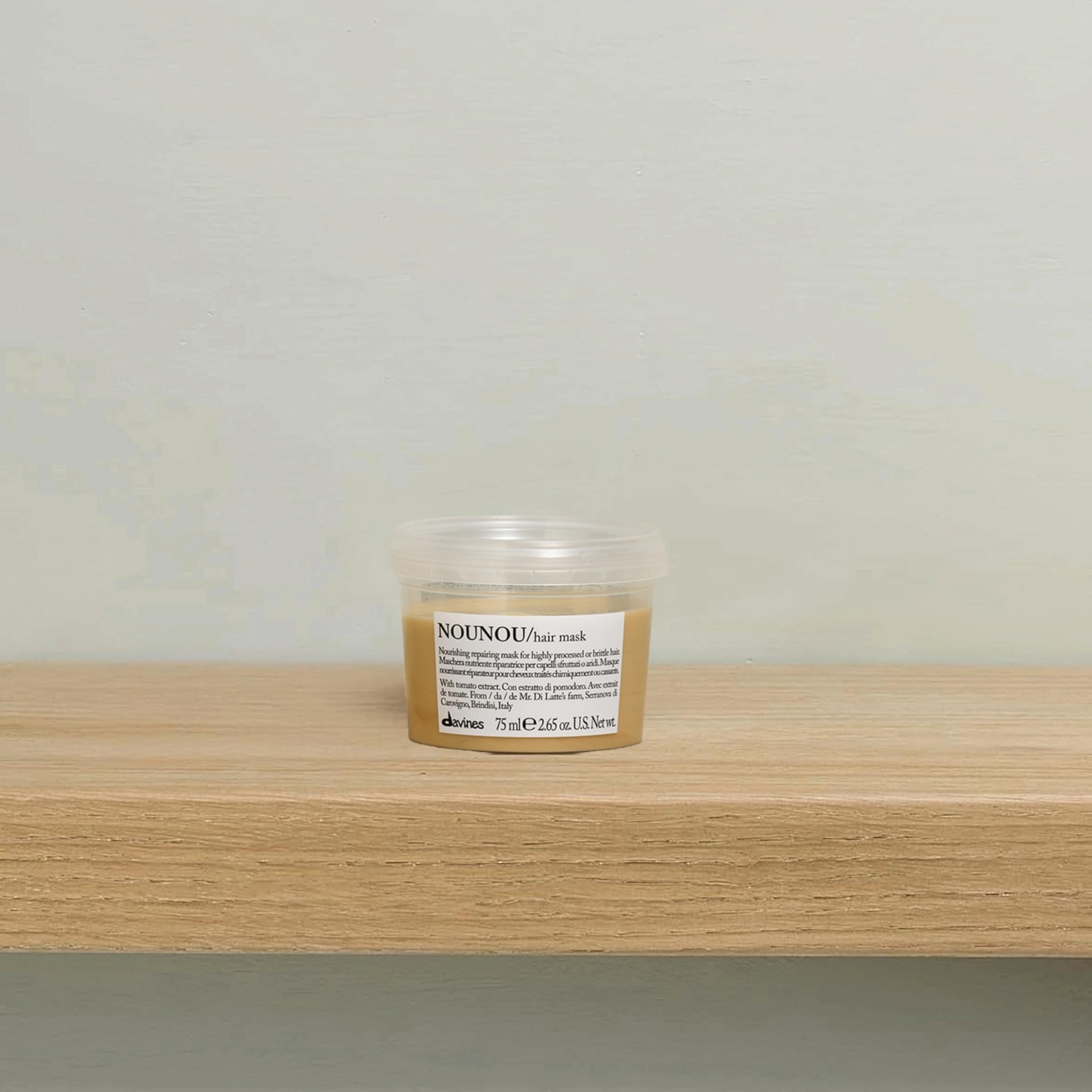 Davines NOUNOU mask cream texture close-up demonstrating rich hydration