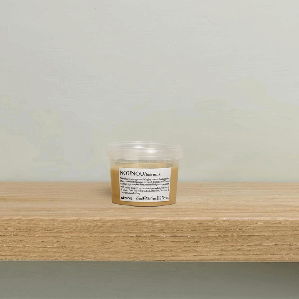 Davines NOUNOU mask cream texture close-up demonstrating rich hydration
