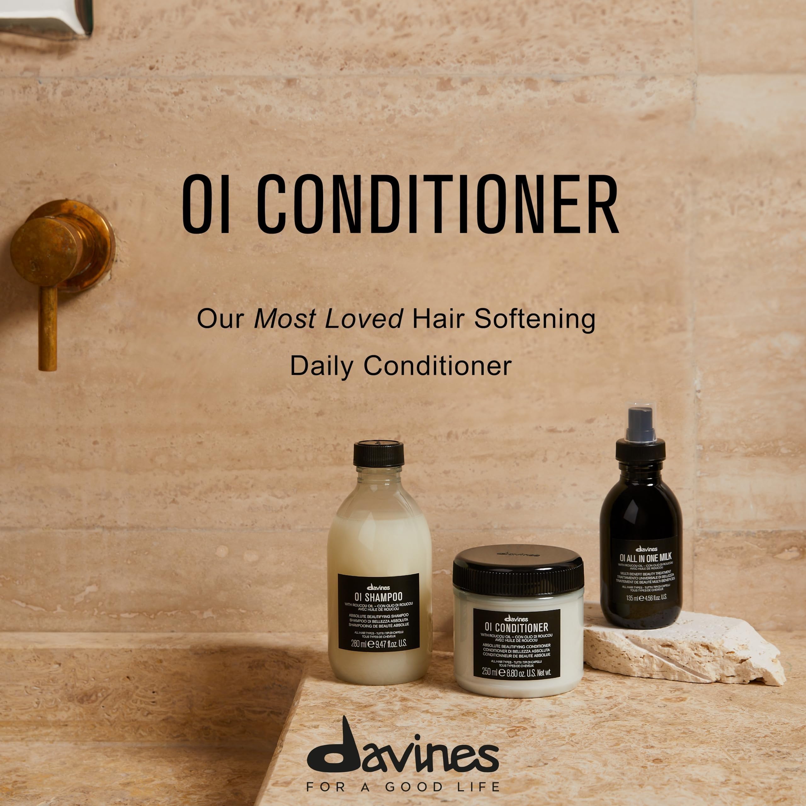 Davines OI Conditioner creamy texture close-up demonstrating rich hydration